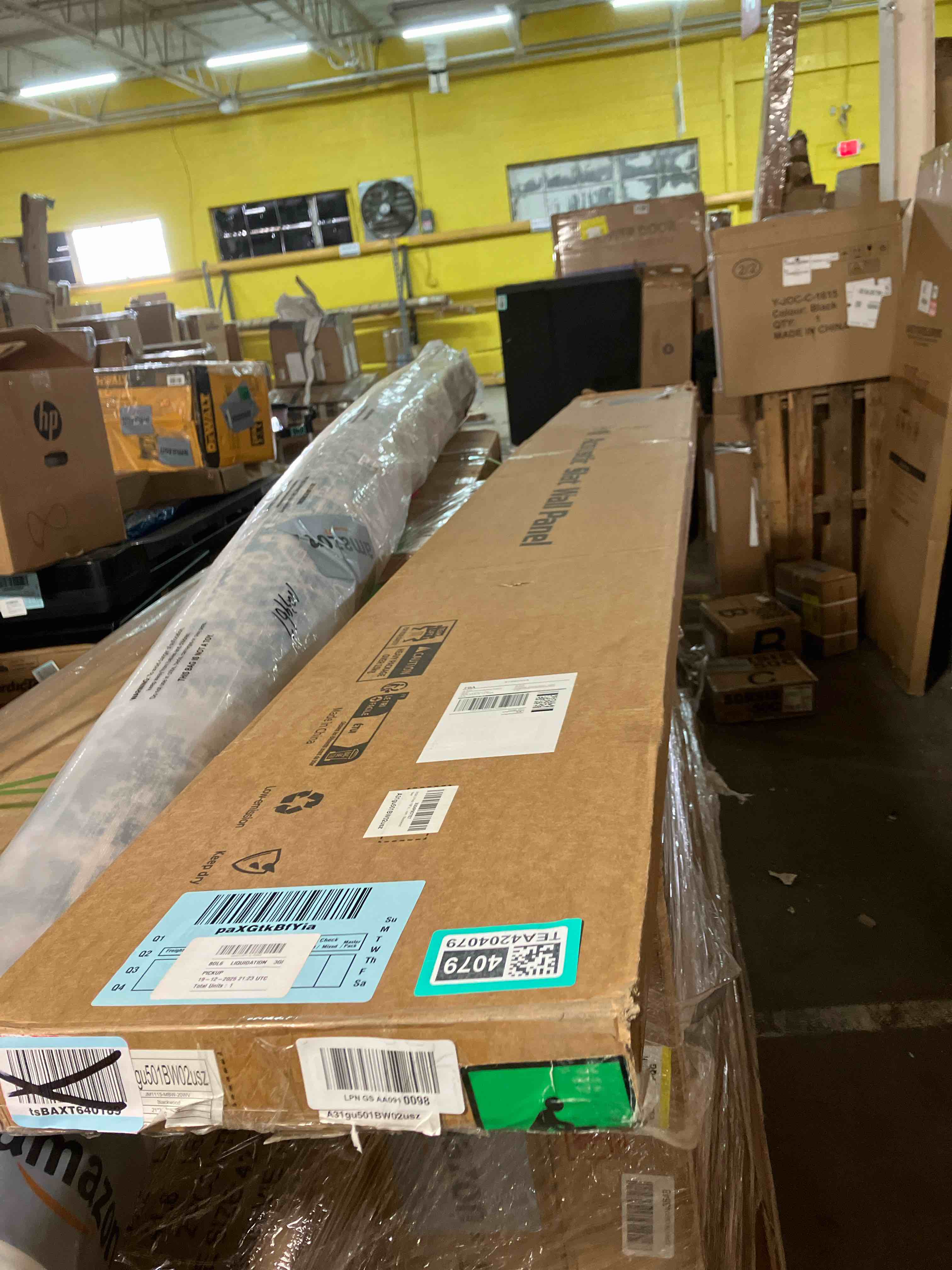 Condition photo showing New/Like New for Art3d 2-Pack 108" x 12" Acoustic Wood Panels for Wall, Soundproof Wood Slat Panel for Wall and Ceiling, 3D Fluted Sound Absorbing Paneling for Interior Wall Decor, Living Room, Bedroom - Blackwood 2pcs - 108" x 12" Blackwood