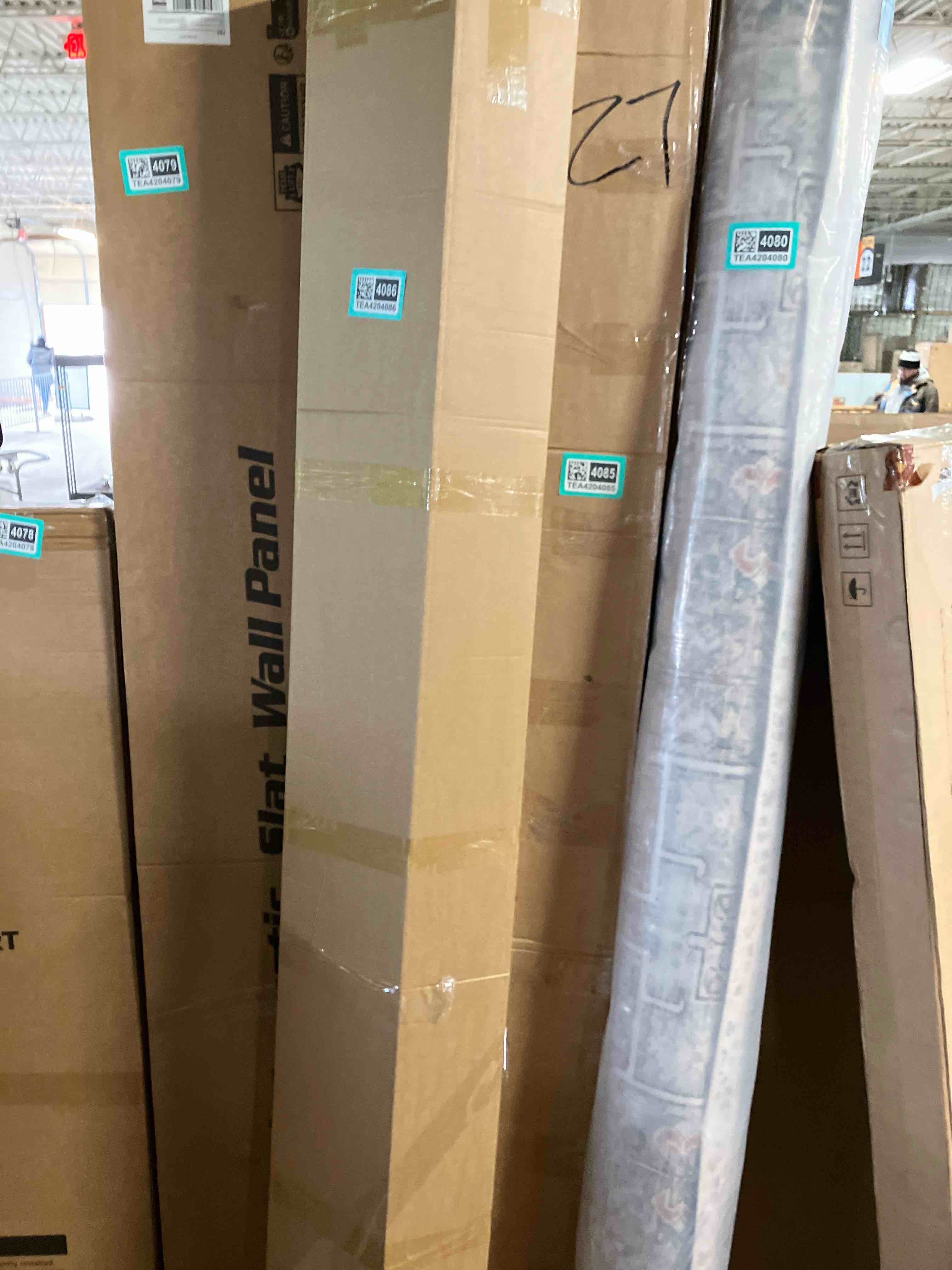 Condition photo showing New/Like New for Art3d 2-Pack 96" x 24” Acoustic Wood Panels for Wall, Soundproof Wood Slat Panel for Wall and Ceiling, 3D Fluted Sound Absorbing Paneling for Interior Wall Decor, Living Room, Bedroom - Blackwood 2pcs -Blackwood