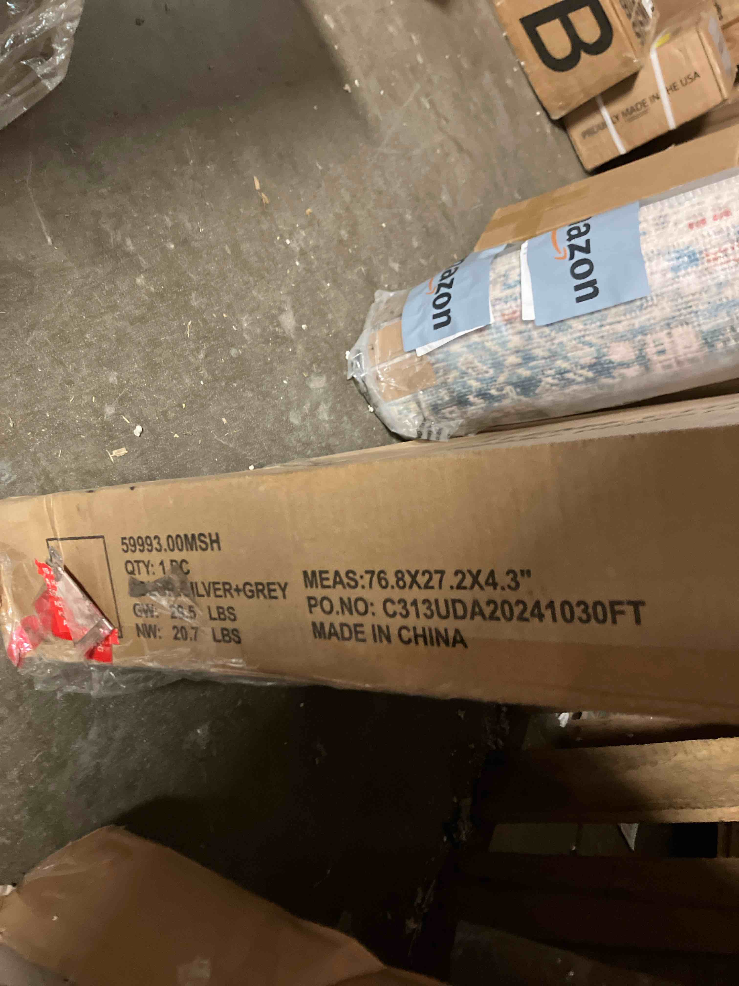 Condition photo showing New/Like New for Silver and gray mesh chaise lounge 59993.00MSH