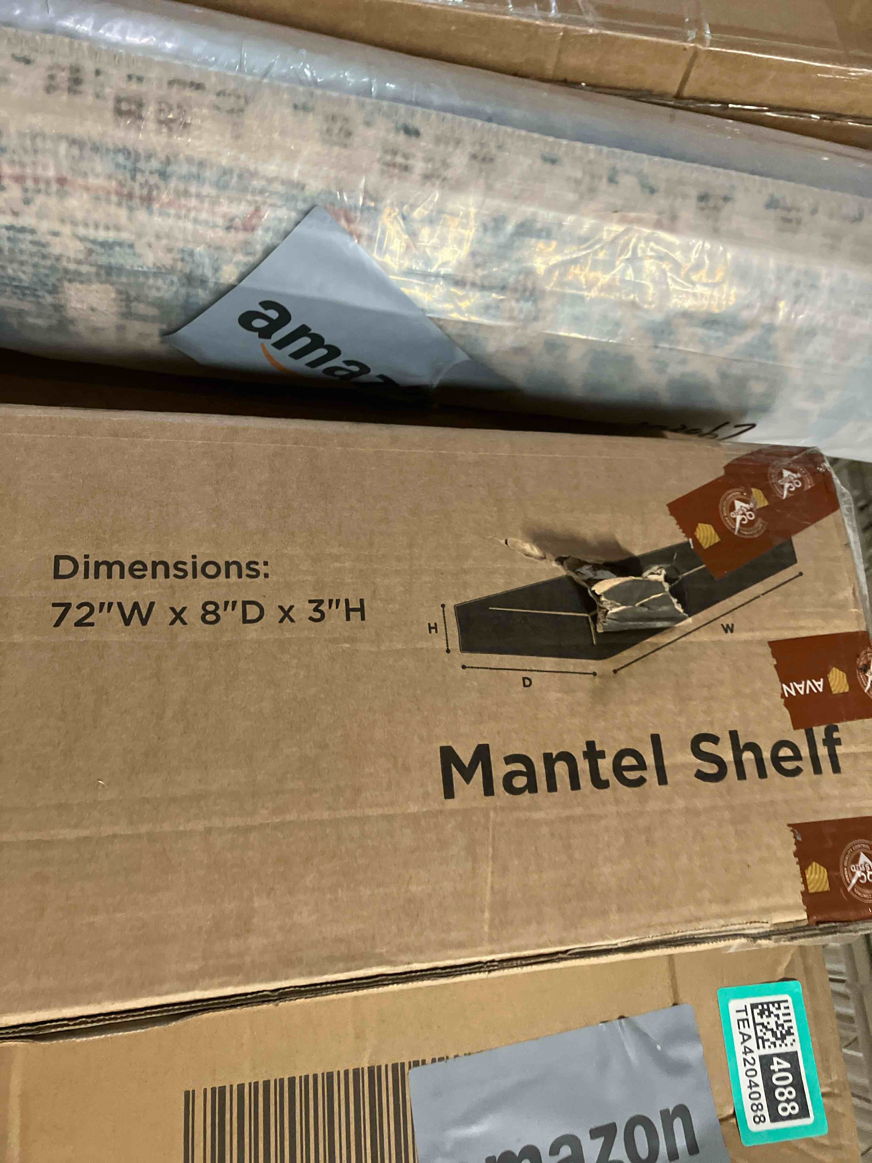 Condition photo showing New/Like New for ROOMTEC Fireplace Mantel,72" Wood Floating Fireplace Shelves,Wall Mounted Wooden Display Shelving,Handcrafted Wood Brack,Natural Mantels Over Fireplace | 72" x 8" x 3"-Aged Oak