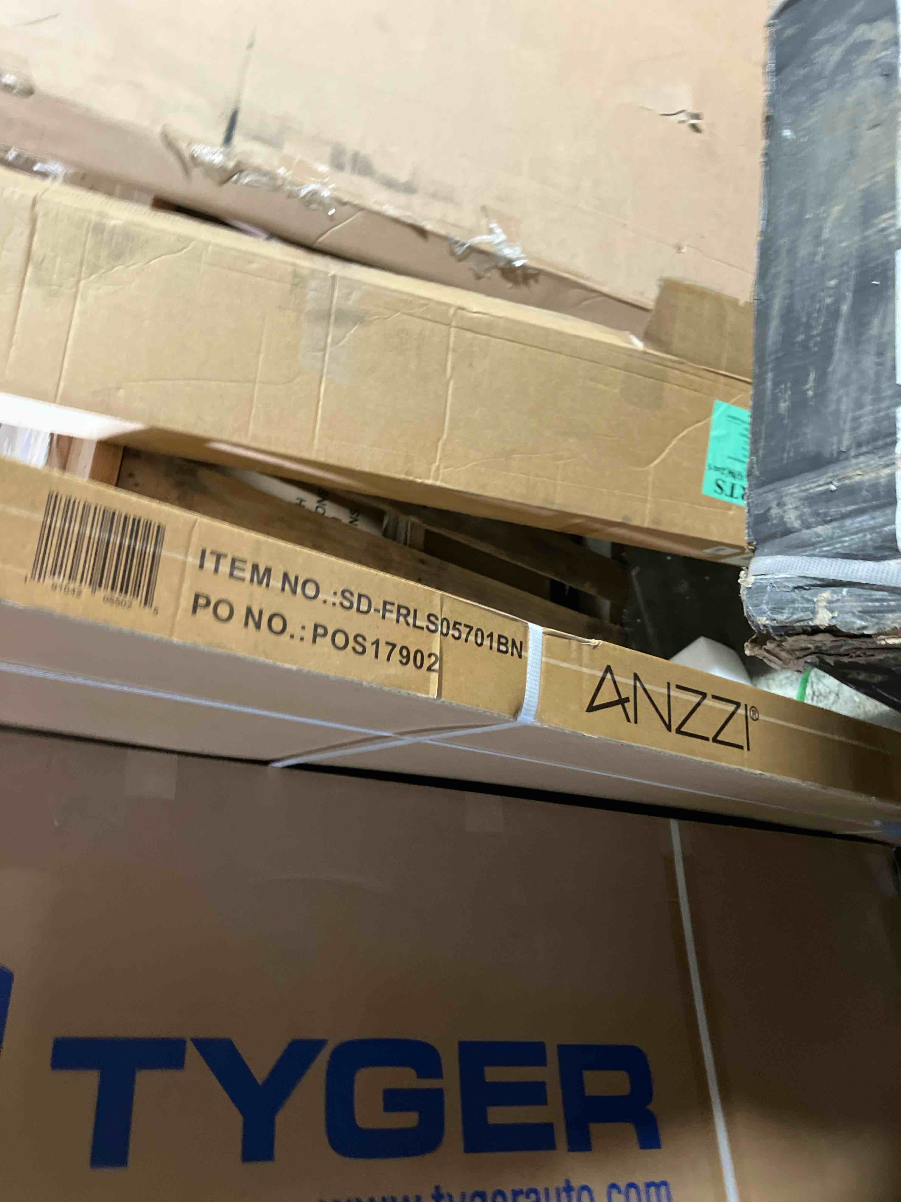 Condition photo showing New/Like New for ANZZI 76" x 48" Frameless Shower Door in Brushed Nickel, Rhodes Water Repellent Glass Shower Door with Seal Strip Handle Parts, Easy Gilde Rollers Sliding Shower Door (SD-FRLS05701BN)