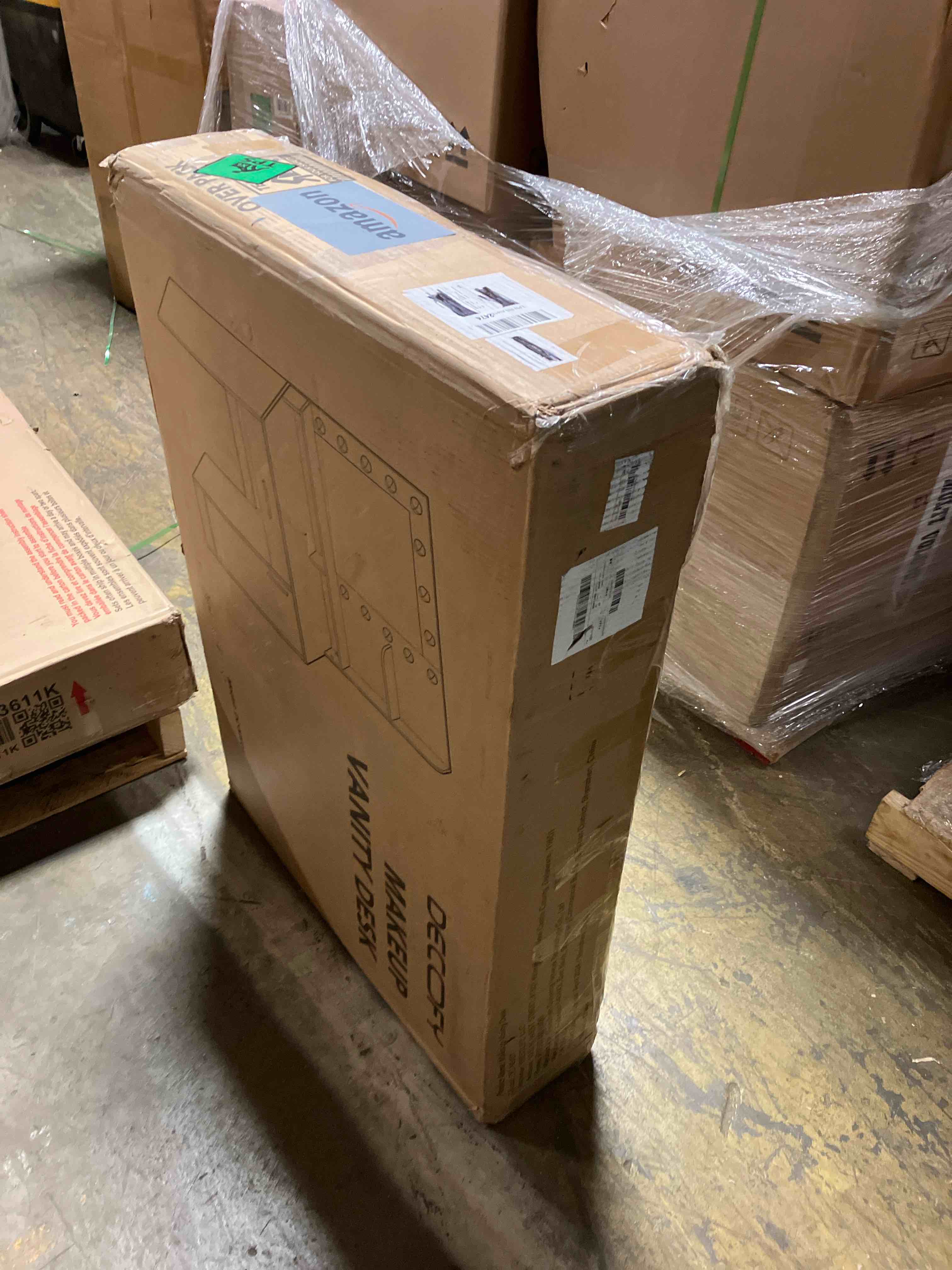 Condition photo showing New/Like New for Vanity Desk with Mirror & Lights, White Makeup Desk with Drawers & Cabinet, 3 Lighting Modes & 10 Brightness, Vanity for Bedroom & Dressing Room