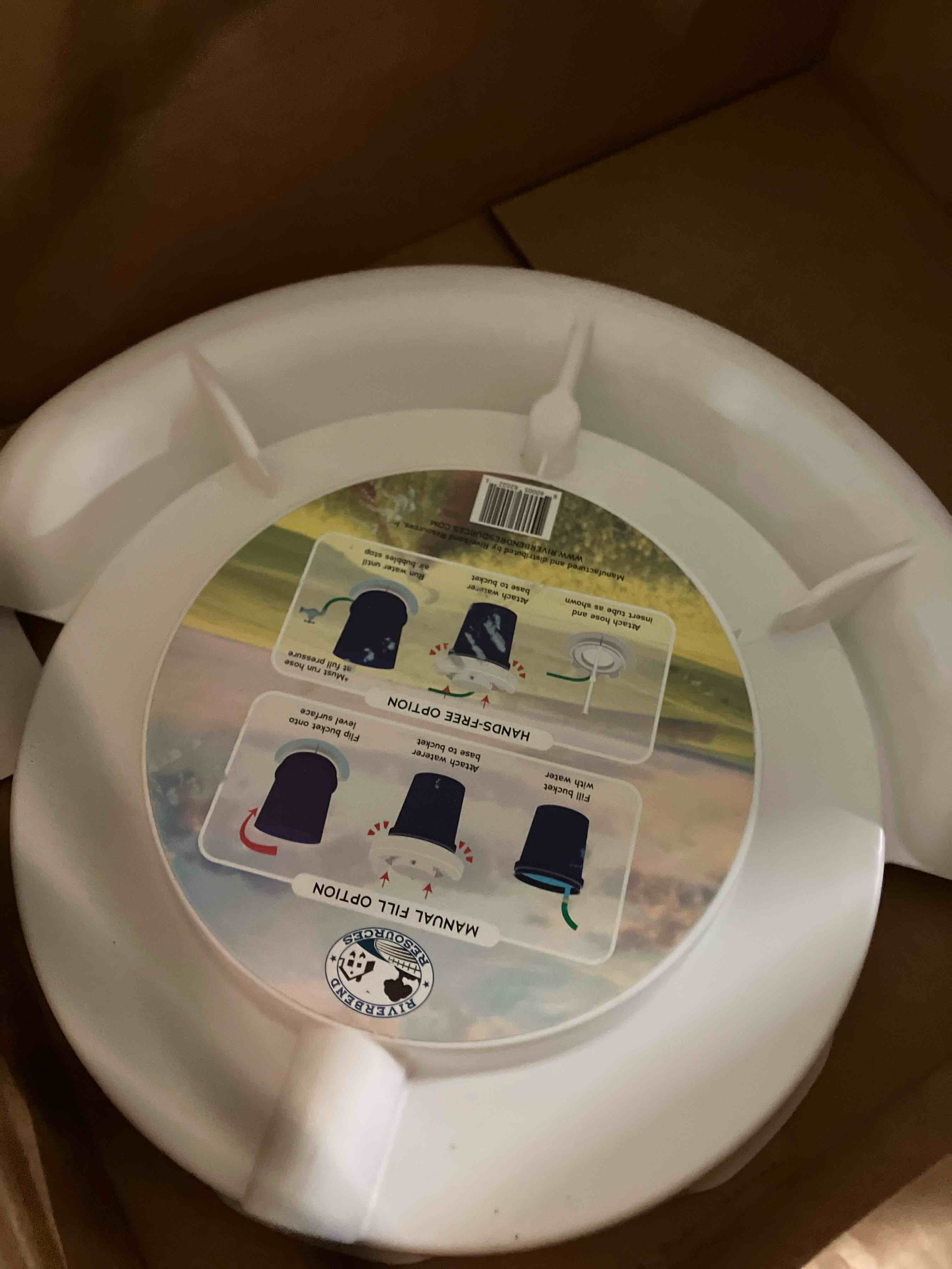 Condition photo showing As Is for The Original Poultry Pro Waterer | DIY Chicken Waterer for Chicken Coop | Hands Free Poultry Waterer Suitable for Pigeons, Ducks, Chickens & Other Smaller Birds - Fits All 5 Gallon Buckets Original Waterer (No Bucket) 