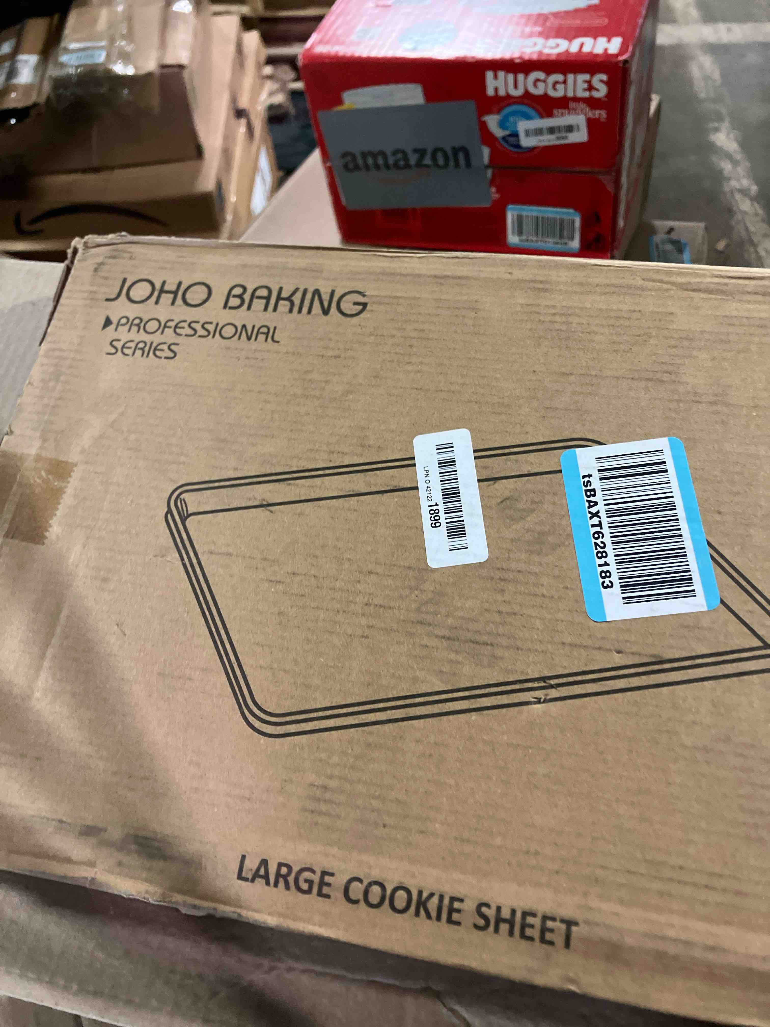 Condition photo showing New/Like New for 3-Pack Nonstick Carbon Steel Baking Sheet Set | Heavy Duty 0.8mm Cookie Sheets - Large 17.8"x12" & 2 Medium 15.7"x10.8" Commercial Gold Pans for Oven, Roasting & Toaster Large cookie sheets 3pack