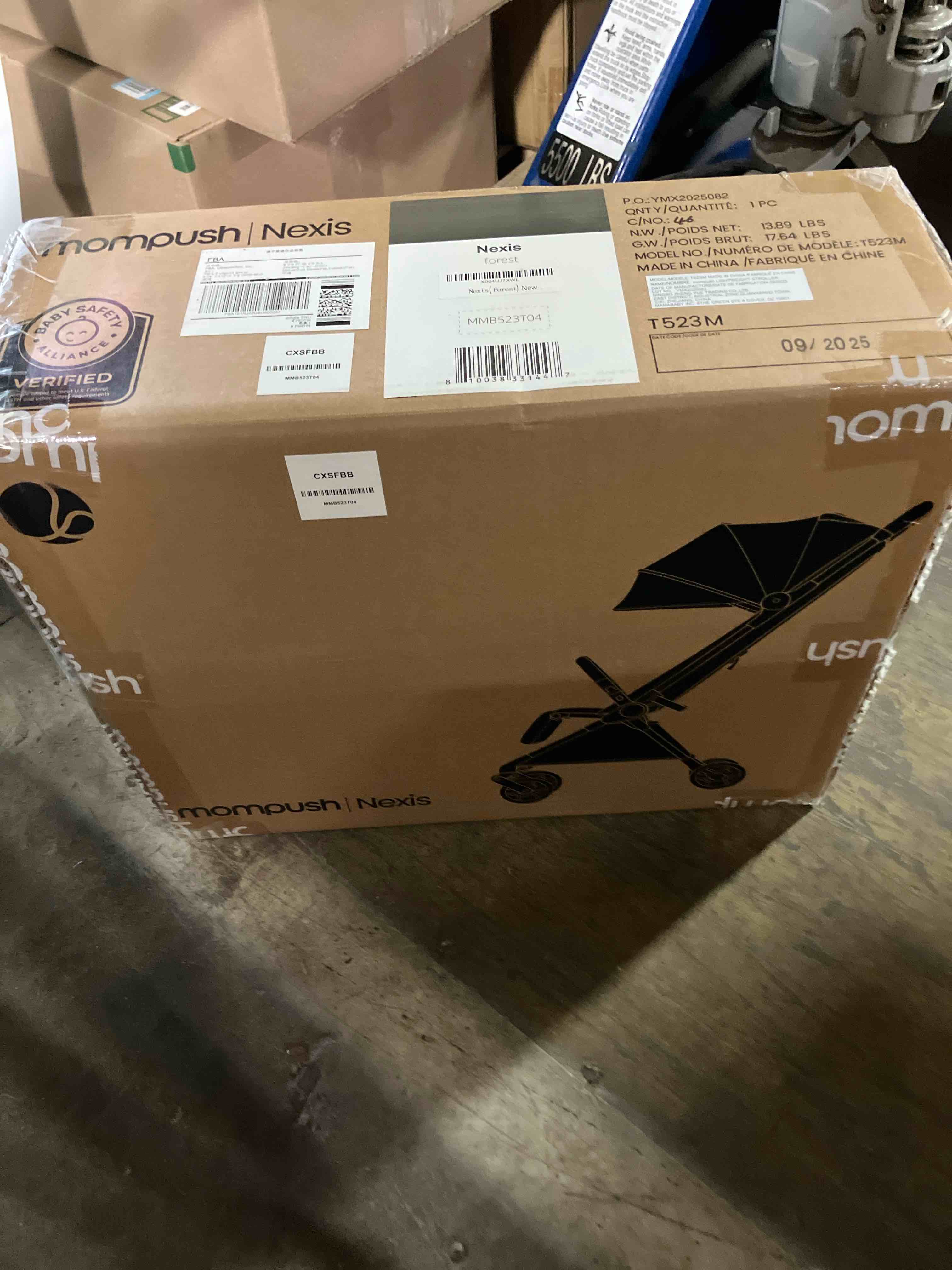 Condition photo showing New/Like New for Mompush Nexis Carbon Travel Stroller, Ultra-Lightweight 11.5 lbs, Compact & Airplane Carry-On Approved, One-Second Auto-Fold, One-Hand Full Recline, from Birth to 50 lbs, JPMA Certified