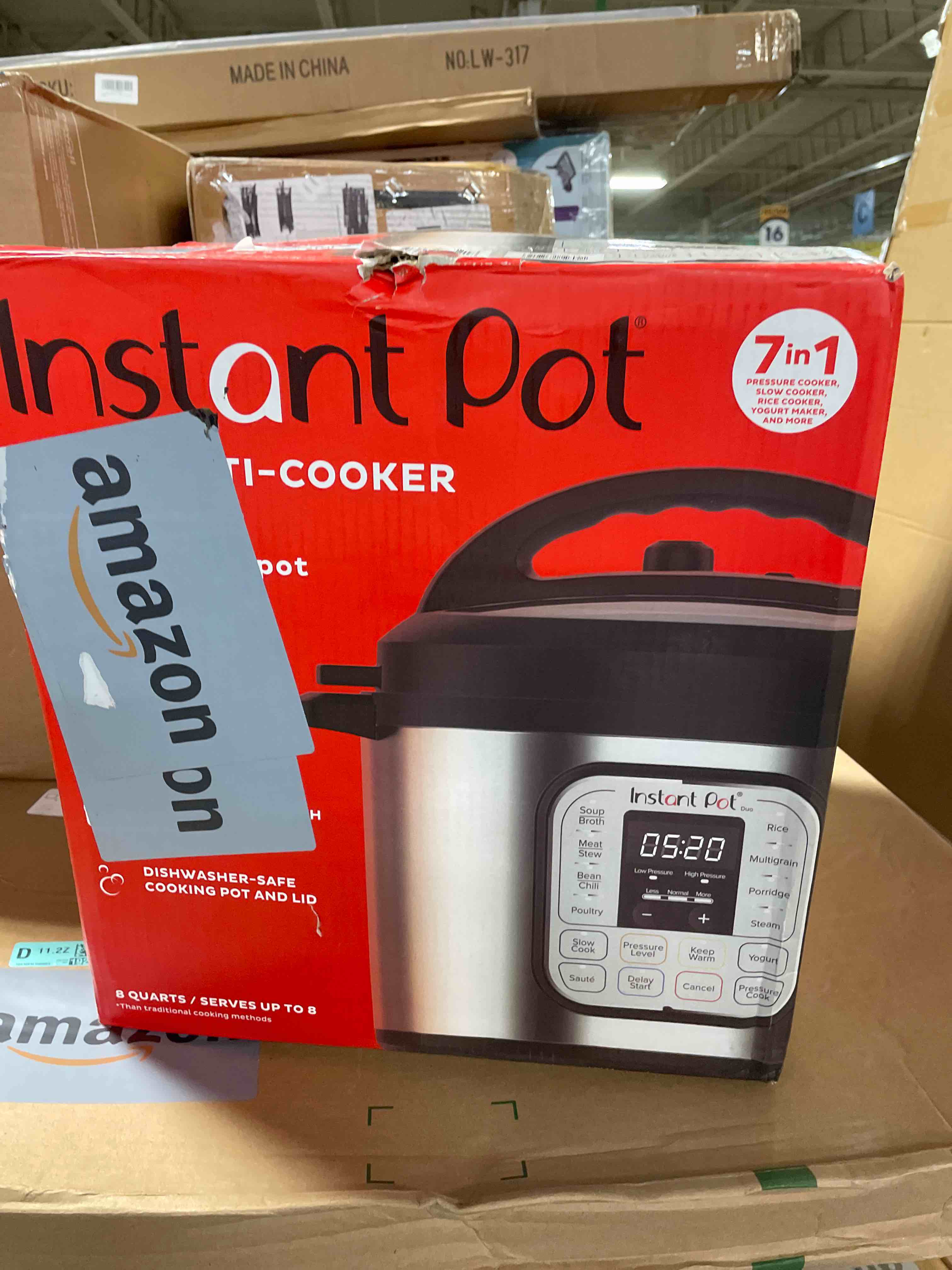 Condition photo showing As Is for Instant Pot Duo 7-in-1 Electric Pressure Cooker, Slow Cooker, Rice Cooker, Steamer, Sauté, Yogurt Maker, Warmer & Sterilizer, Includes App With Over 800 Recipes, Stainless Steel, 8 Quart 8 Quarts (Used)