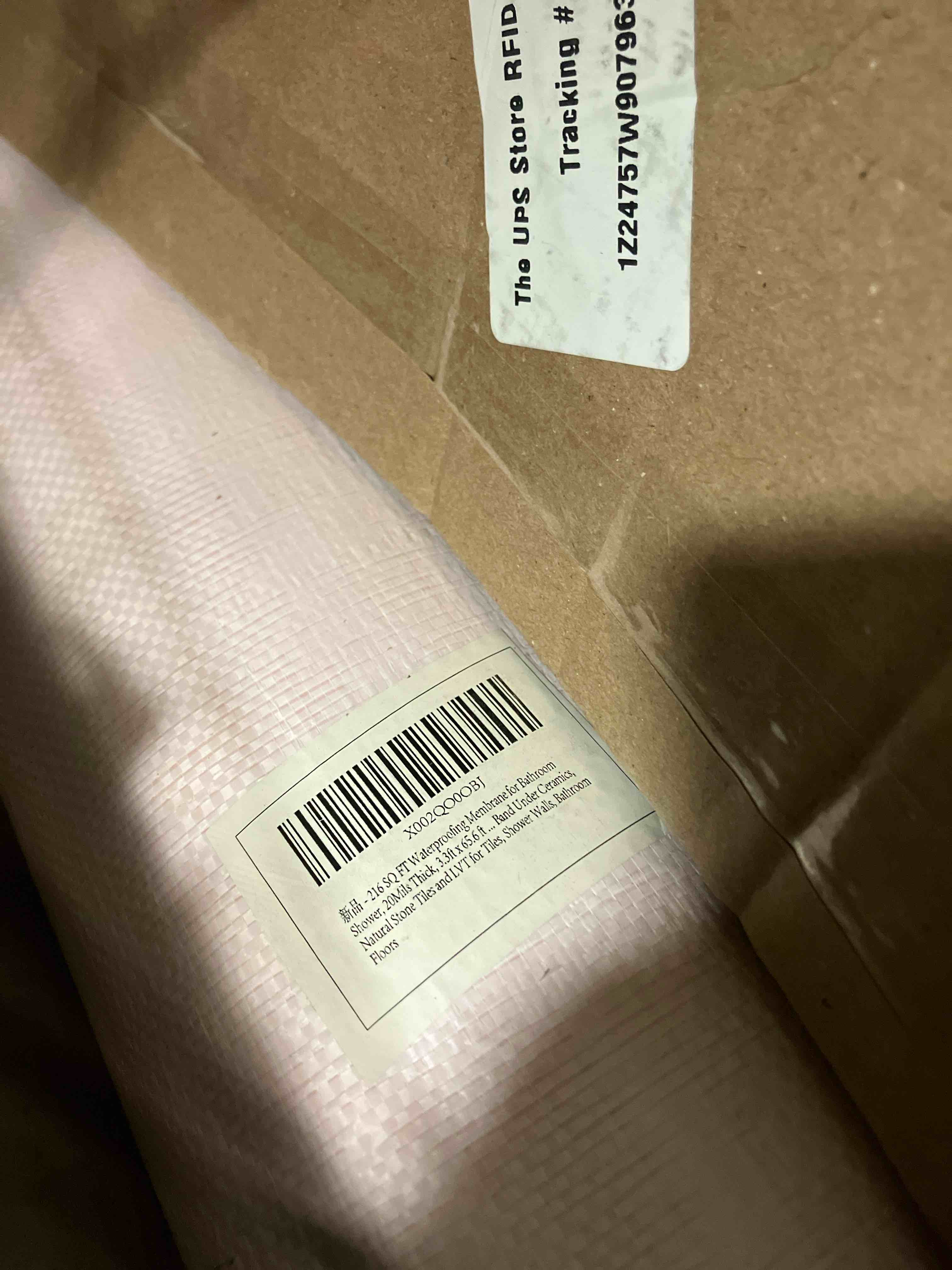 Condition photo showing New/Like New for 216 SQ FT Waterproofing Membrane Band, 8Mils Thick, 3.3ft x 65.6 ft Flooring Underlayment Roll Under Ceramics, Natural Stone Tiles and LVT for Tiles, Shower Walls, Bathroom Floors, Sauna