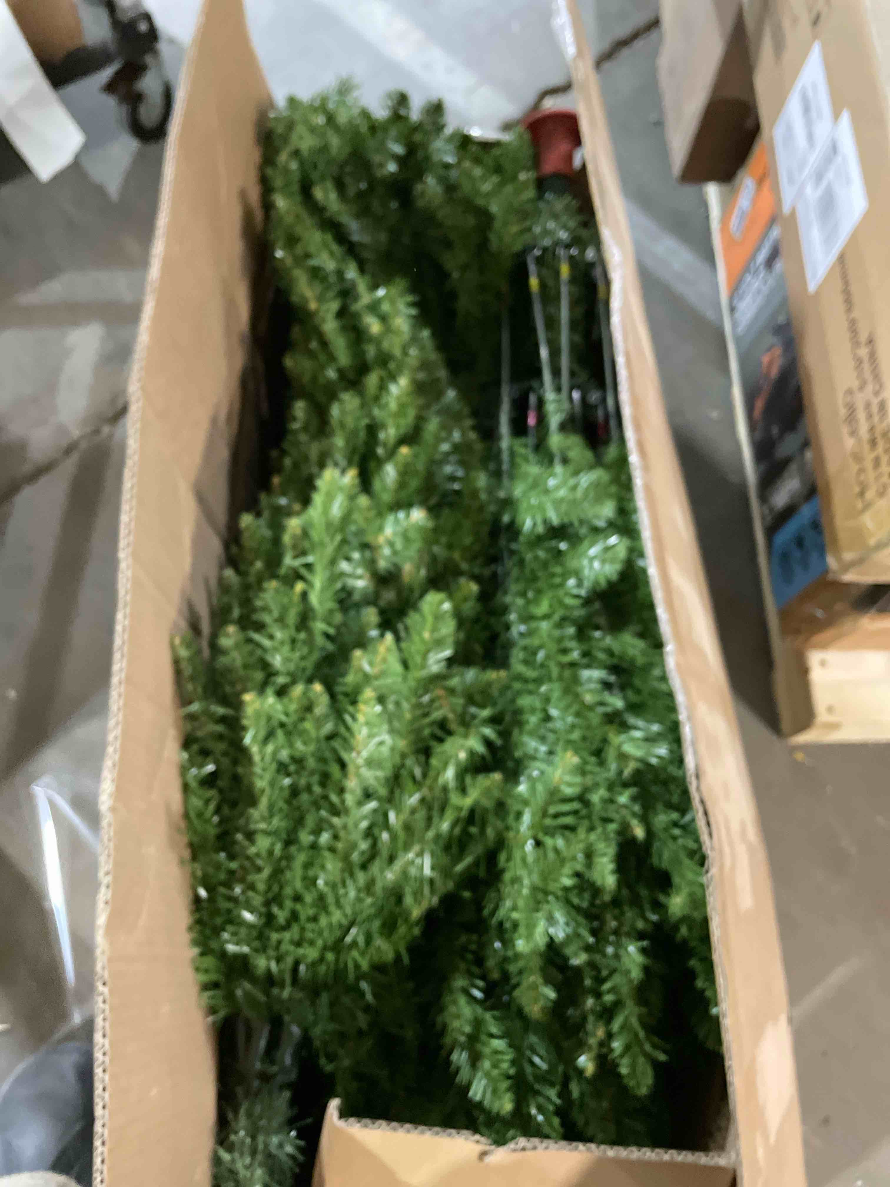 Condition photo showing As Is for Pre-Lit Hinged Douglas Full Fir Artificial Christmas Tree Holiday Decoration 7.5 