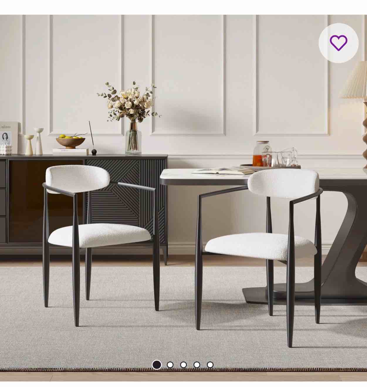 Clivia Fabric Upholstered Back Armchair Dining Chair Set of 2 (Set of 2)