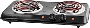 ovente electric double coil burner