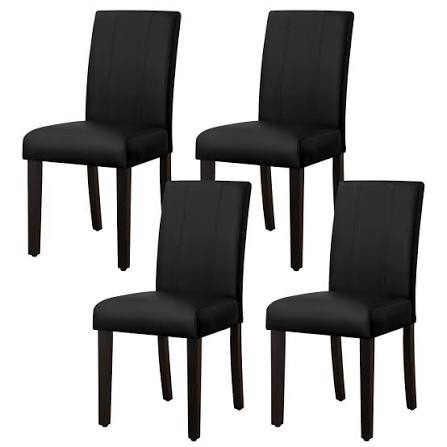 modern faux leather waterproof upholstered dining chair (set of 4)