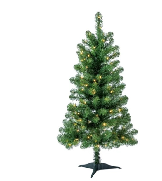 4 ft Pre-Lit Indiana Spruce Artificial Christmas Tree with Color-Changing LED Lights, by Holiday Time