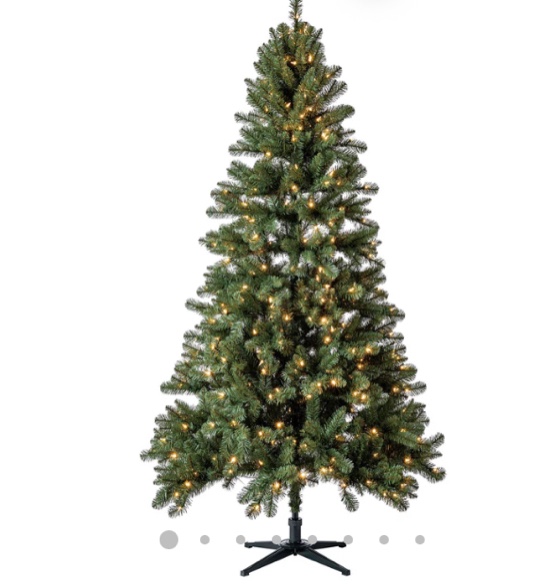Holiday Time 7' Pre-Lit Duncan Fir Green Artificial Christmas Tree With Color-Changing LED Lights And Quick Set