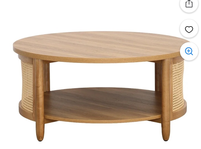 Better Homes & Gardens Springwood Caning Coffee Table, Light Honey Finish
