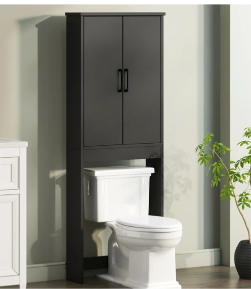 Mainstays Ardent Over-the-Toilet Bathroom Storage Cabinet, Black