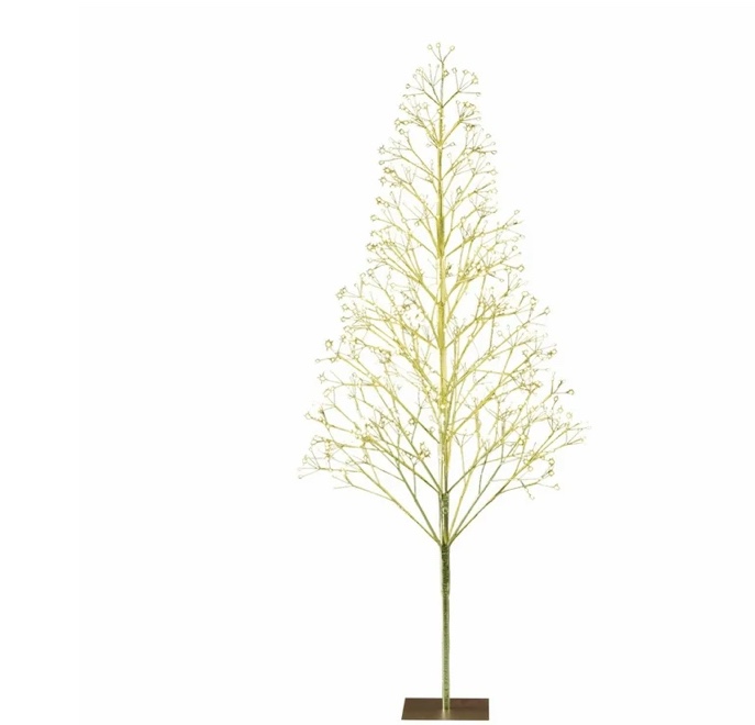 5' Starburst Pre-Lit Gold Artificial Christmas Tree with 650 Warm White Twinkling LED Lights, by Holiday Time