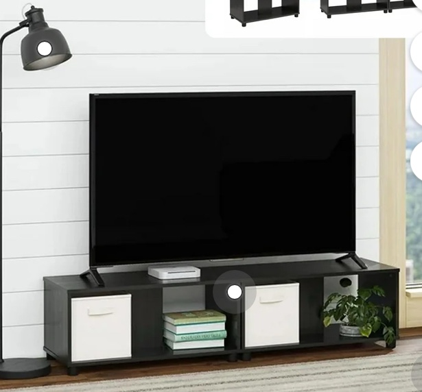 mainstays expandable side by side or stacking tv stand for tvs up to 70 inches, black oak