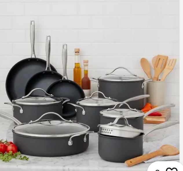 member's mark 15-piece hard anodized aluminum cookware set