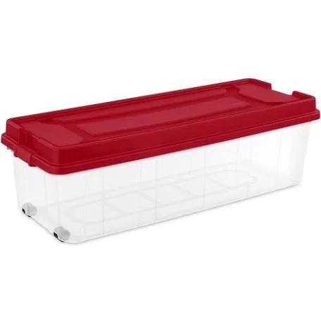 Sterilite 19876602 Tree Storage Box, Rocket Red (Used) (Missing One Handle)