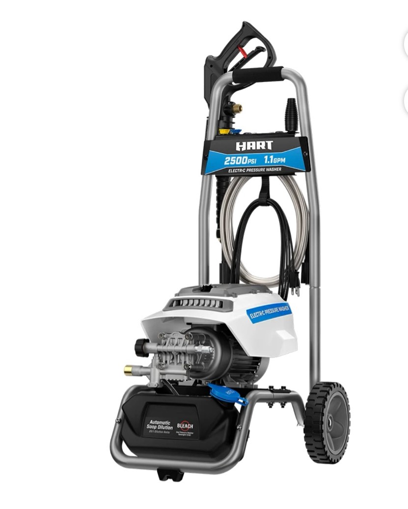 HART 2500 PSI at 1.1 GPM 120V Electric Brushless Cold Water Pressure Washer