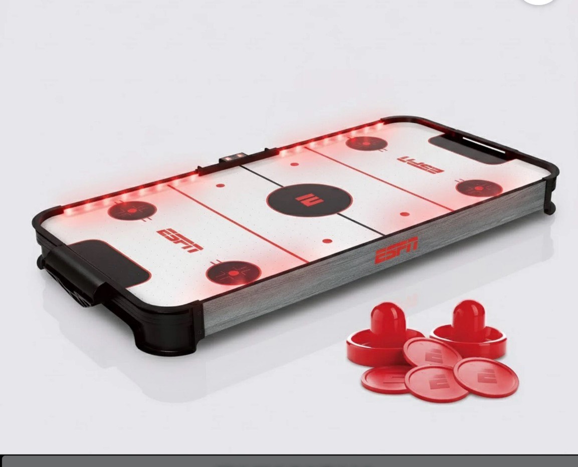ESPN Jumbo LED Tabletop Air Hockey Set
