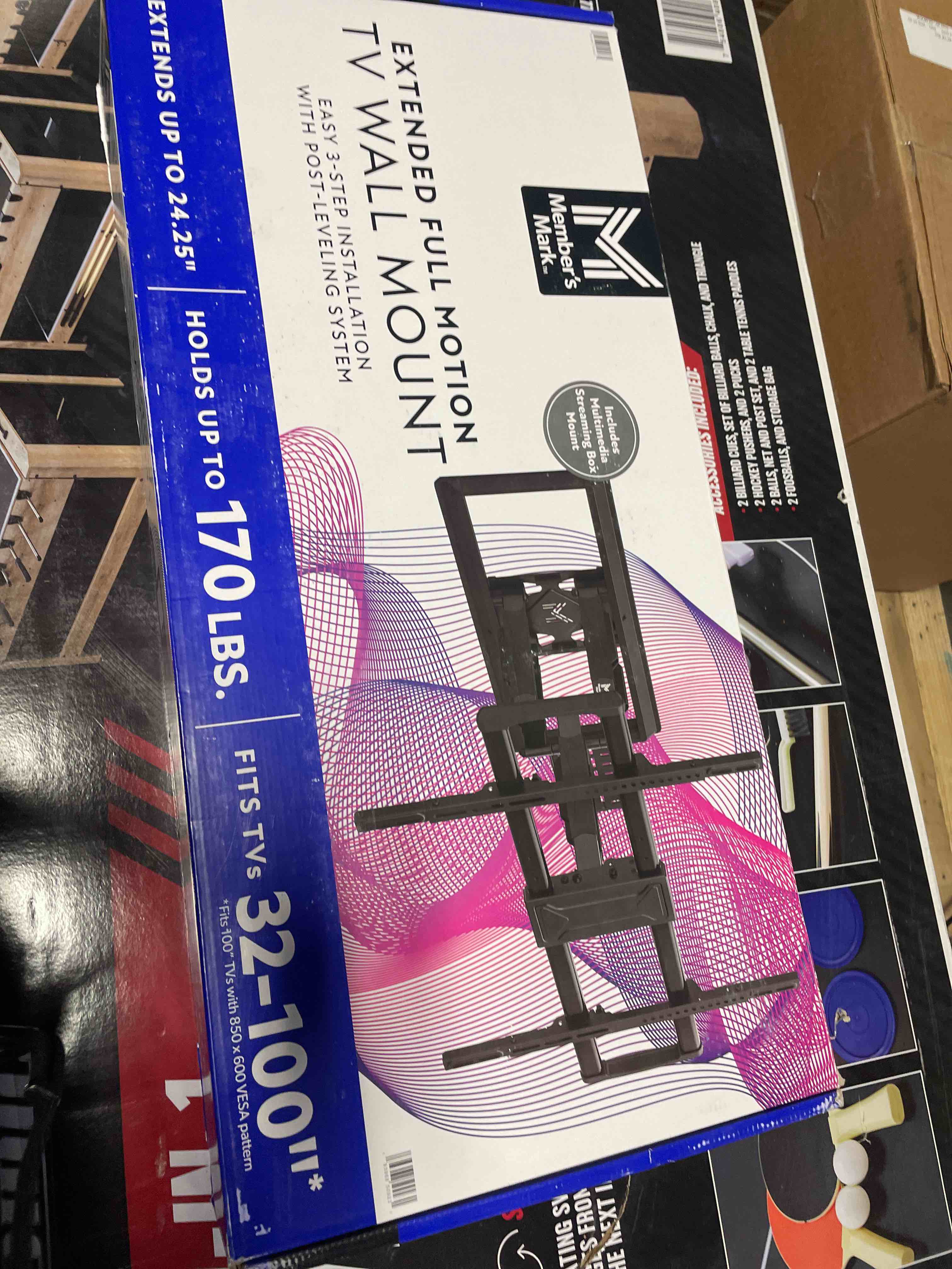Condition photo showing New/Like New for Member's Mark Member's Mark Full Motion Extended TV Wall Mount with Articulating Dual Swivel Arms for 32"-100" TVs