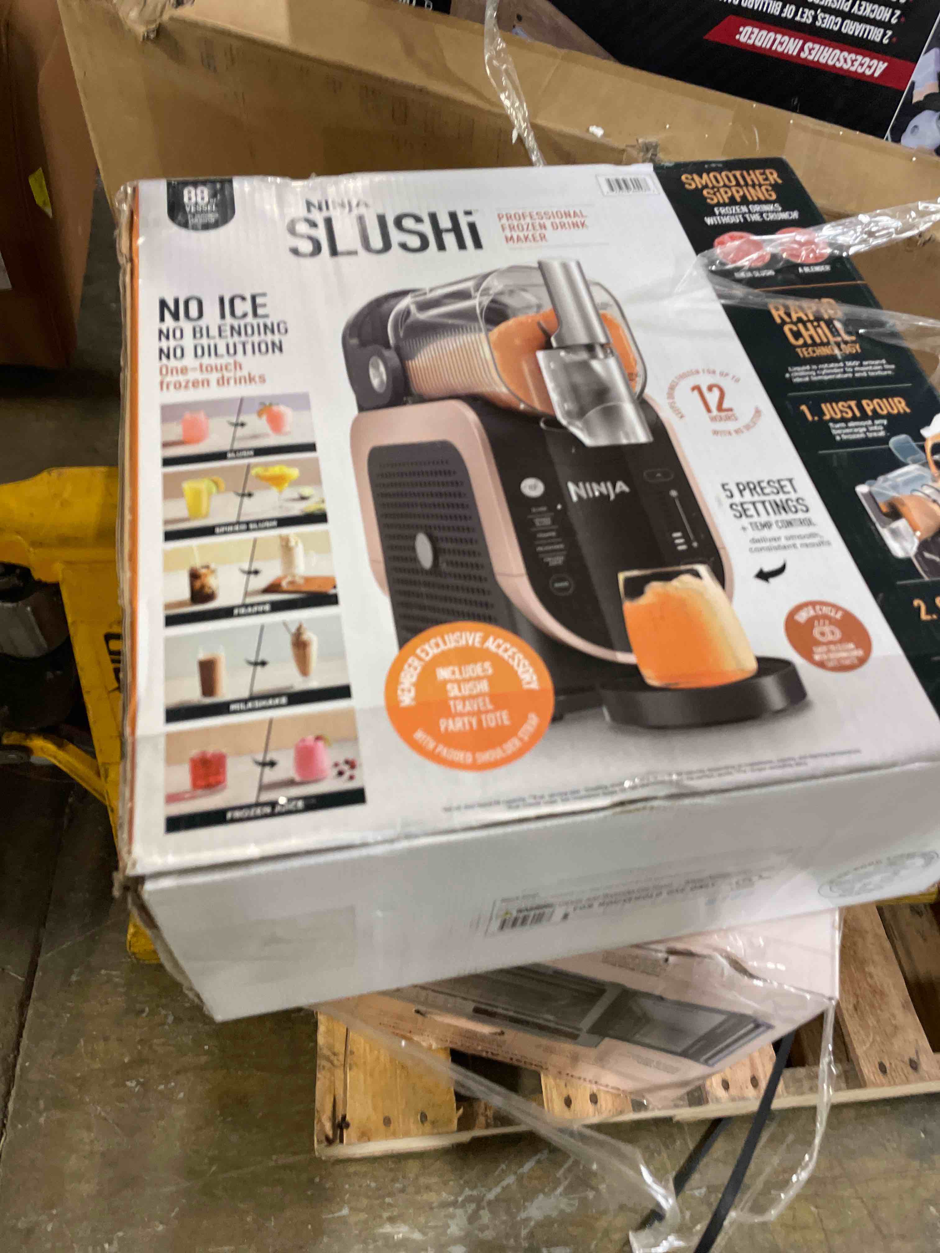 Condition photo showing New/Like New for Ninja SLUSHi Frozen Drink Machine with RapidChill Technology, 72 oz, 3 Presets, Dishwasher Safe, Gray