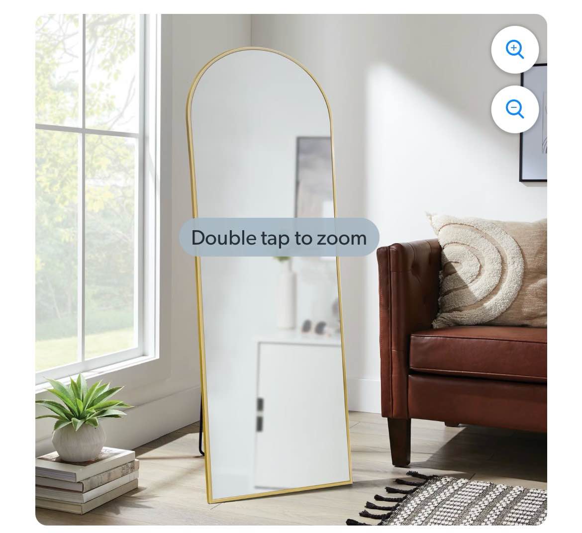 Member's Mark 22" x 67" Metal Arch Floor Easel Mirror, Black or Brass