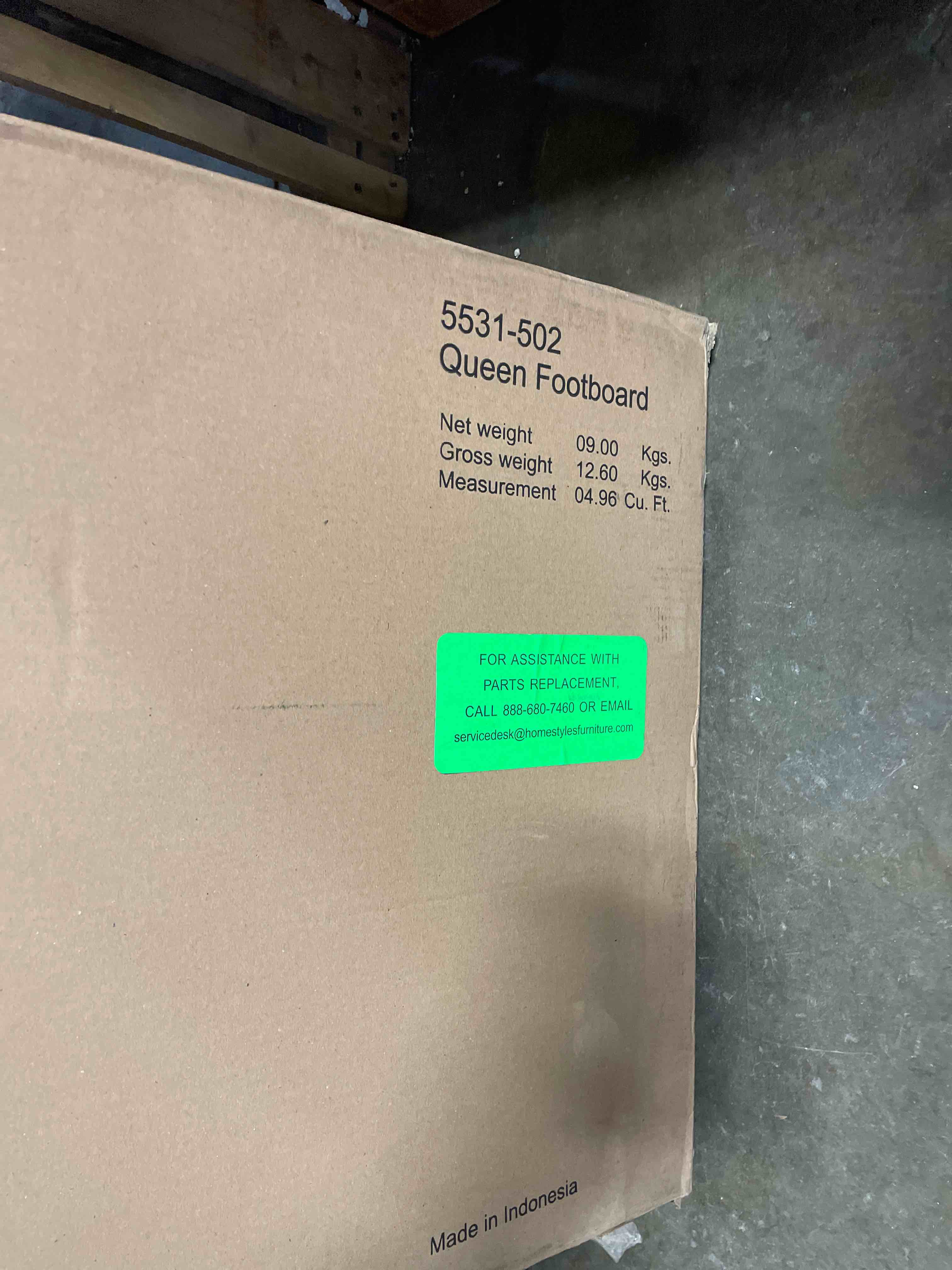 Condition photo showing As Is for homestyles Oak Park Black Queen Bed (only footboard)