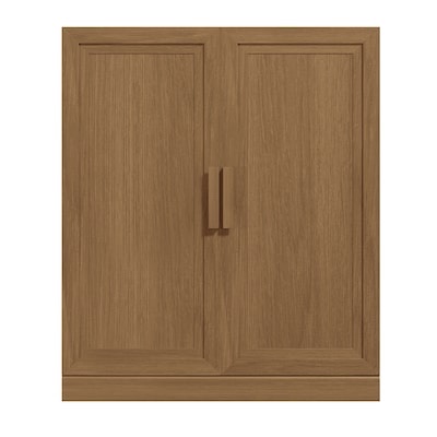 Misty Moon 36 inch Tall Wood Grain Storage Cabinet in Walnut Storage Organizer with 2 Solid Wood Doors for Bedroom Living Dinning Room