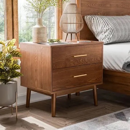 Solid Wood Mid-Century Modern Nightstand