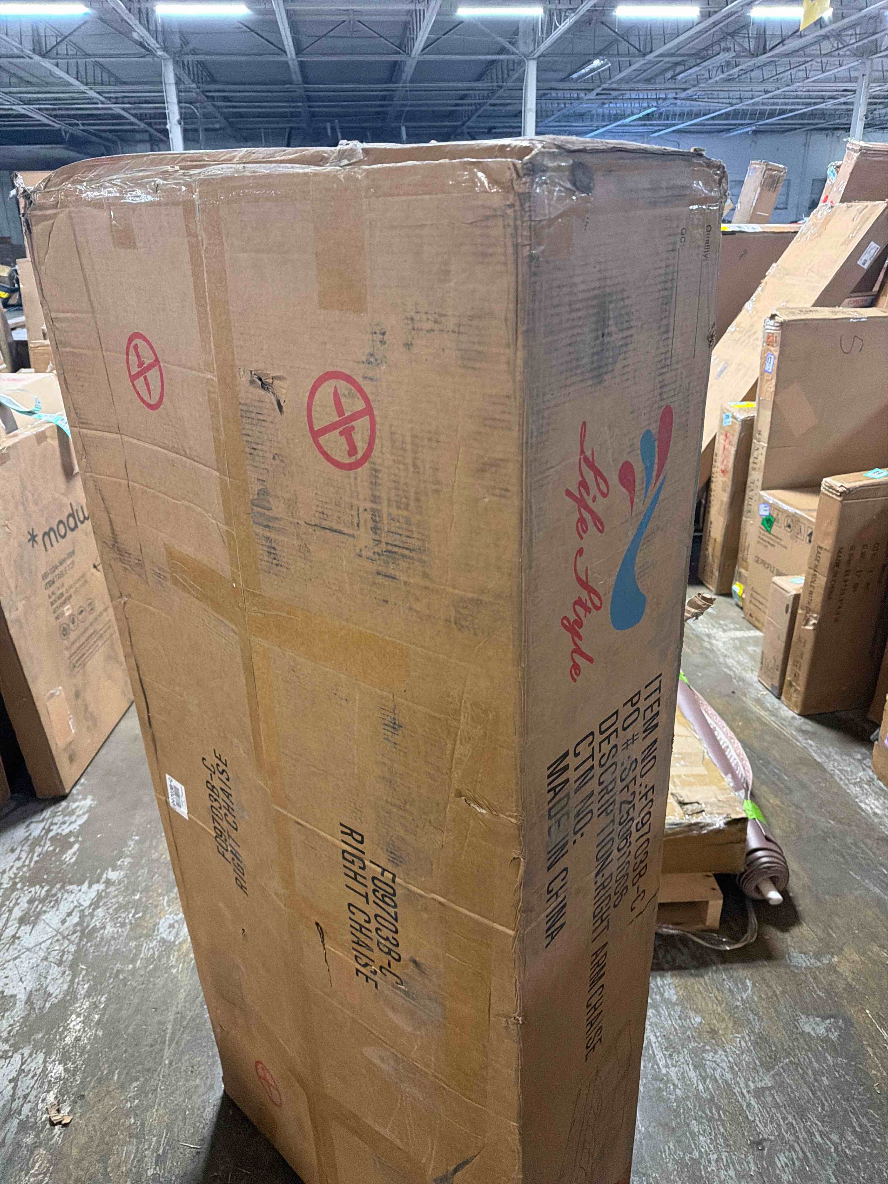 Condition photo showing As Is for Upholstered Sectional By Simple Relax