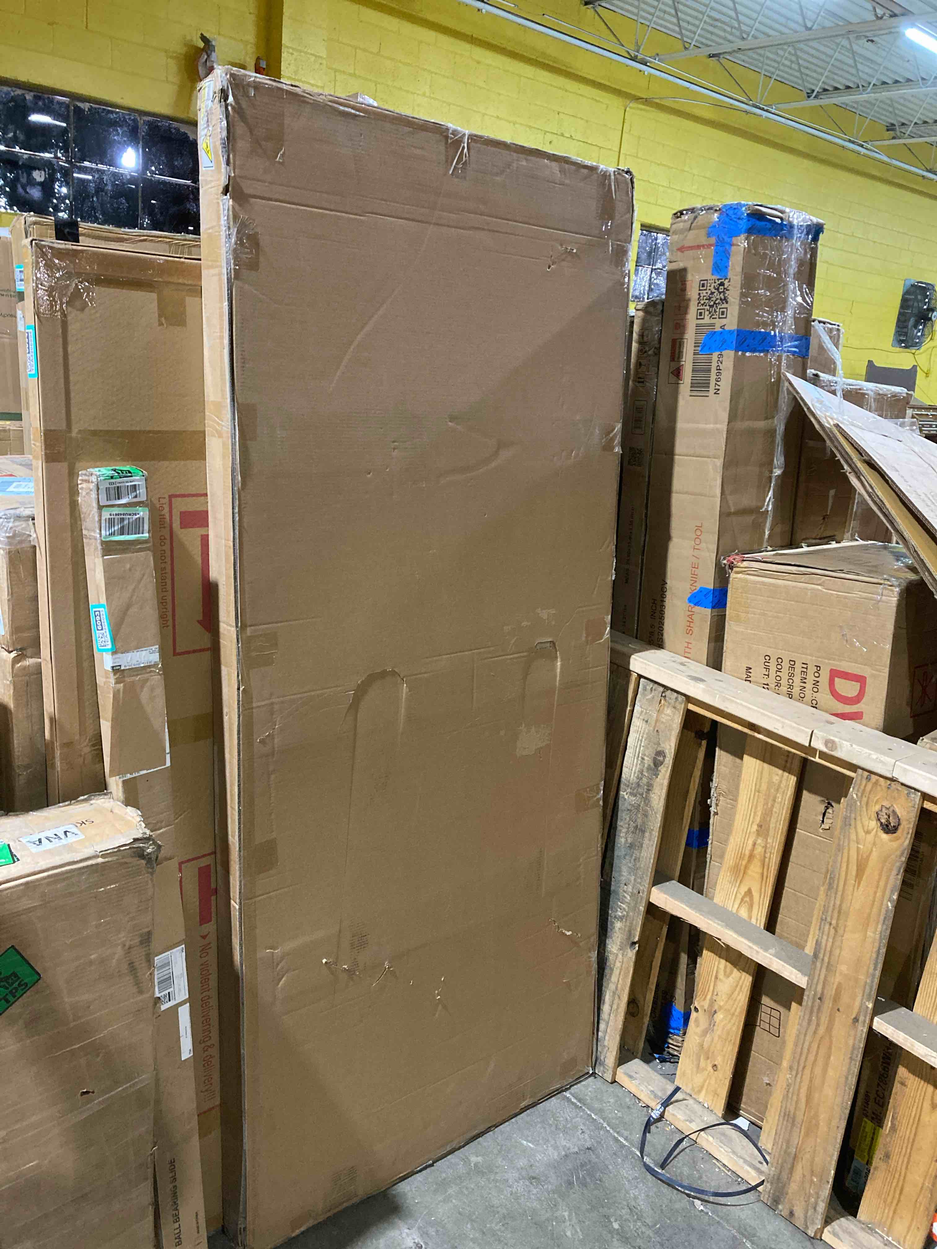 Condition photo showing New/Like New for JUBEST Mirror Closet Doors, 60''x80'' One Side Sliding Closet Door with Hardware Kit, Interior Steel Frame Bypass Sliding Door for Closet, Easy to Install