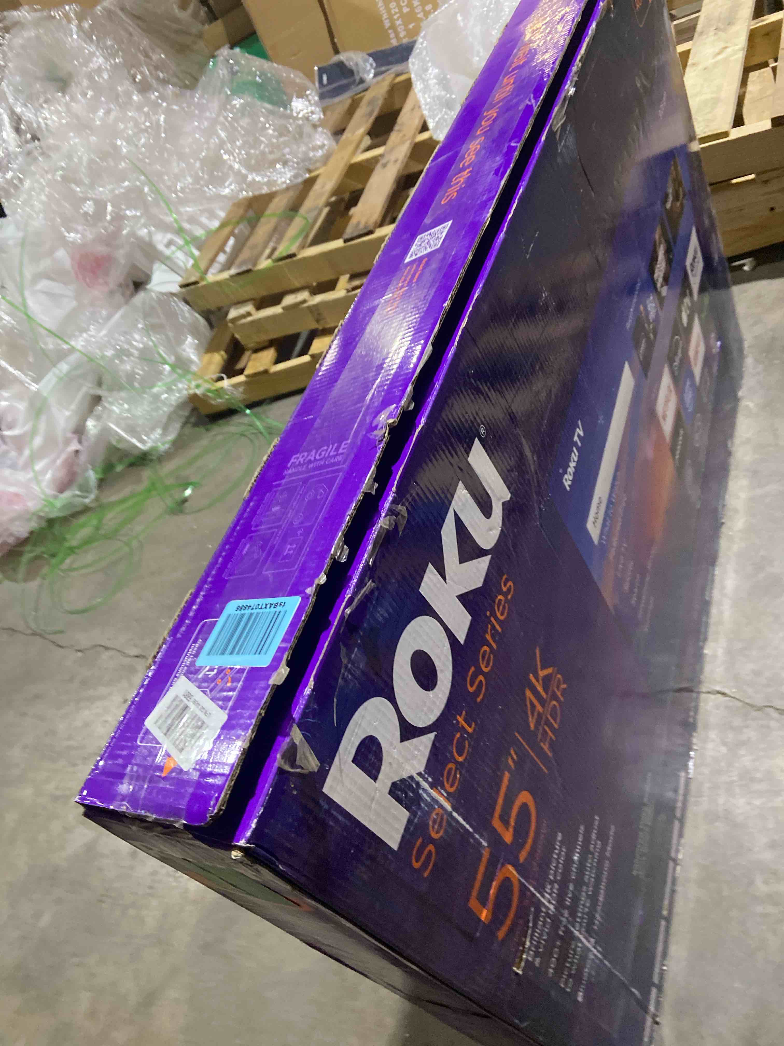Condition photo showing New/Like New for Roku Smart TV 2025 – 55-Inch Select Series, 4K HDR TV – Roku TV with Enhanced Voice Remote – Flat Screen LED Television with Wi-Fi for Streaming Live Local News, Sports, Family Entertainment