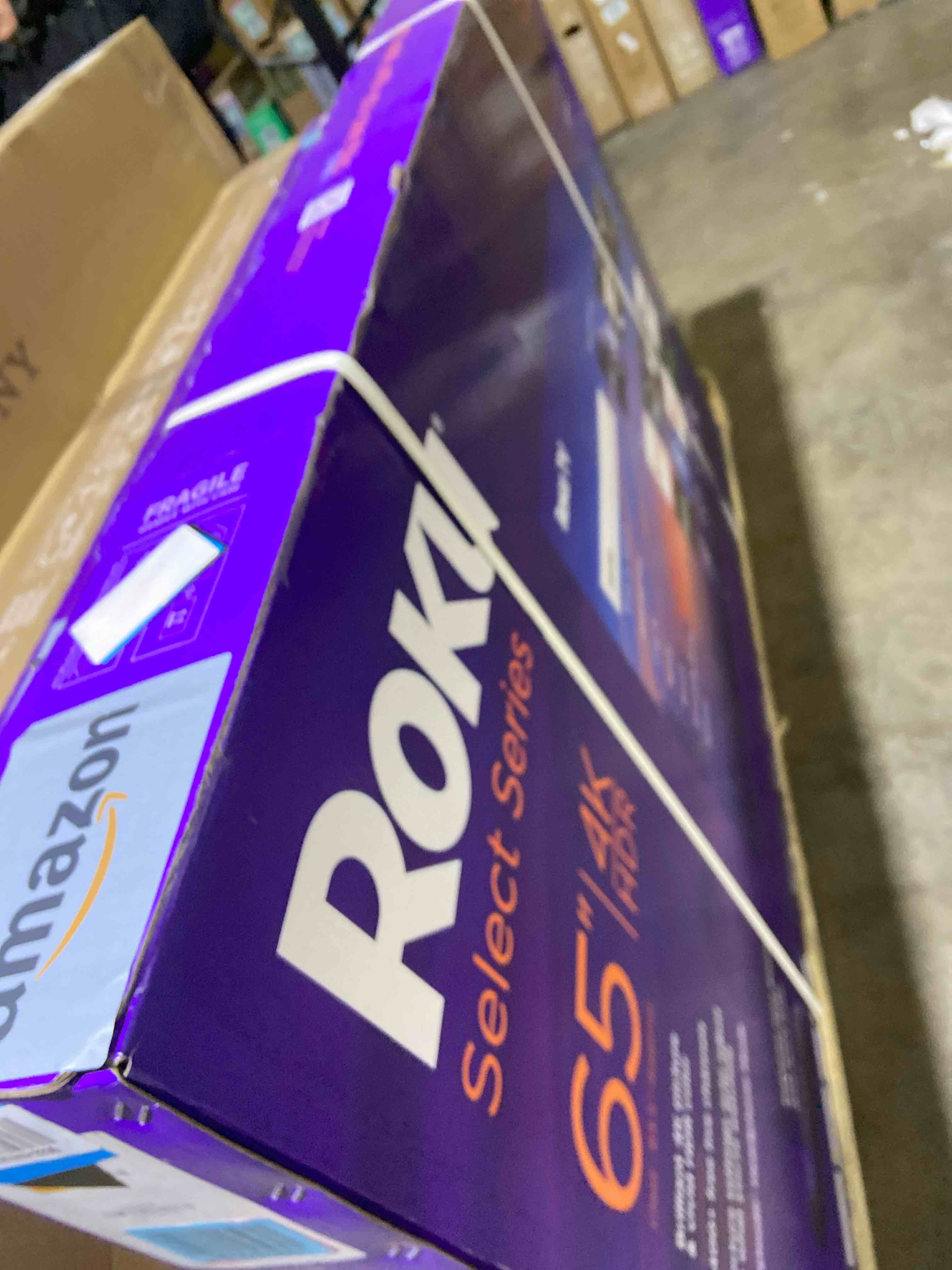 Condition photo showing New/Like New for Roku Smart TV 2025 – 65-Inch Select Series, 4K HDR TV – RokuTV with Enhanced Voice Remote – Flat Screen LED Television with Wi-Fi for Streaming Live Local News, Sports, Family Entertainment TV only 65"