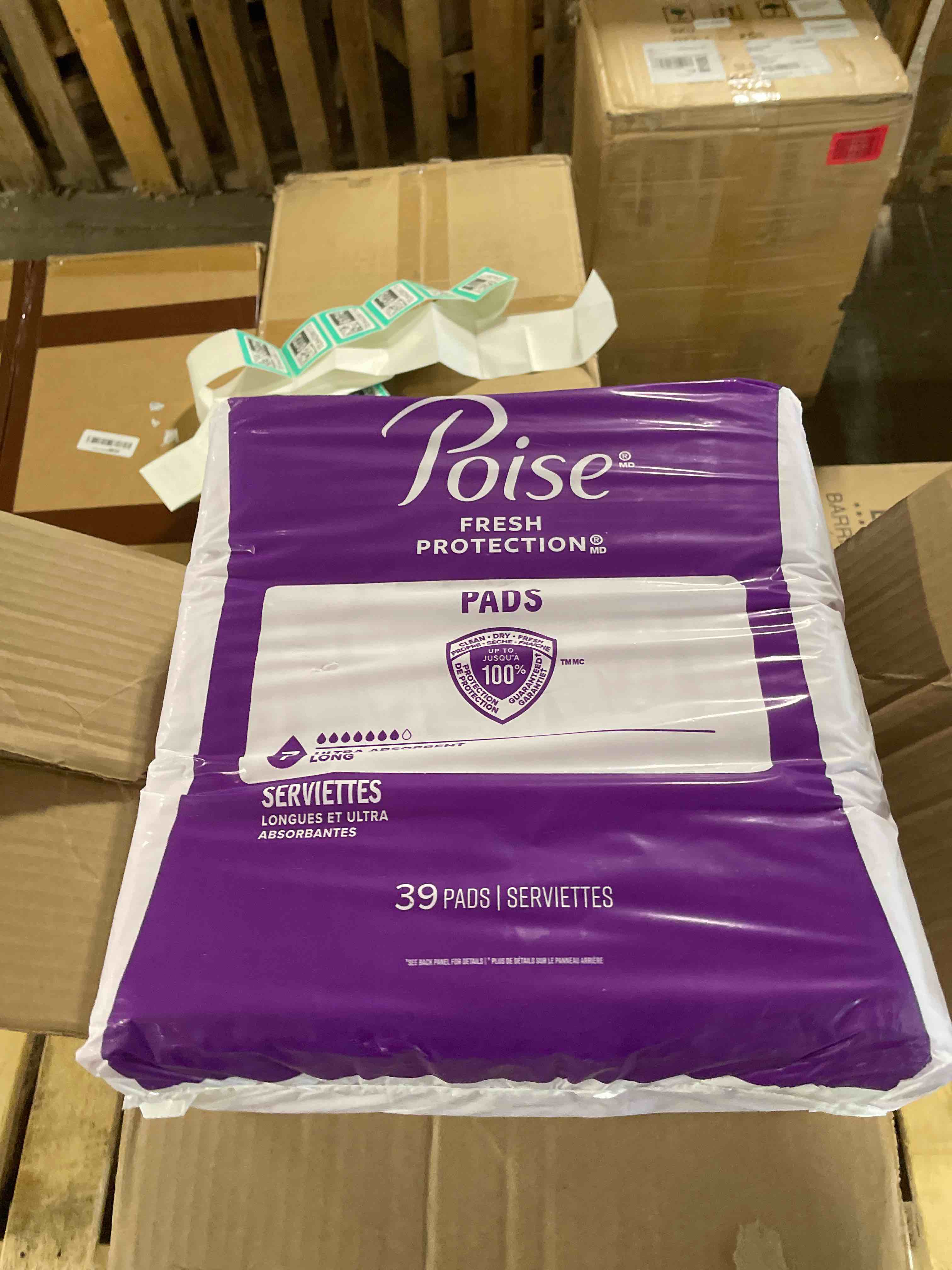 Condition photo showing New/Like New for Poise Incontinence & Postpartum Pads for Bladder Leaks, 7 Drop Ultra Absorbency, Long Length, 78 Count, Packaging May Vary Long 78