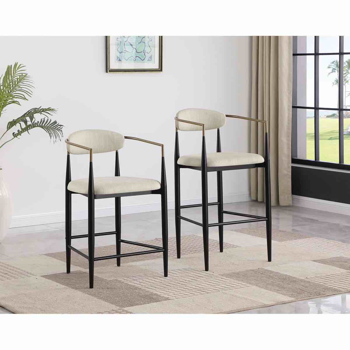 maconay breck fabric and iron 25 inch counter stools