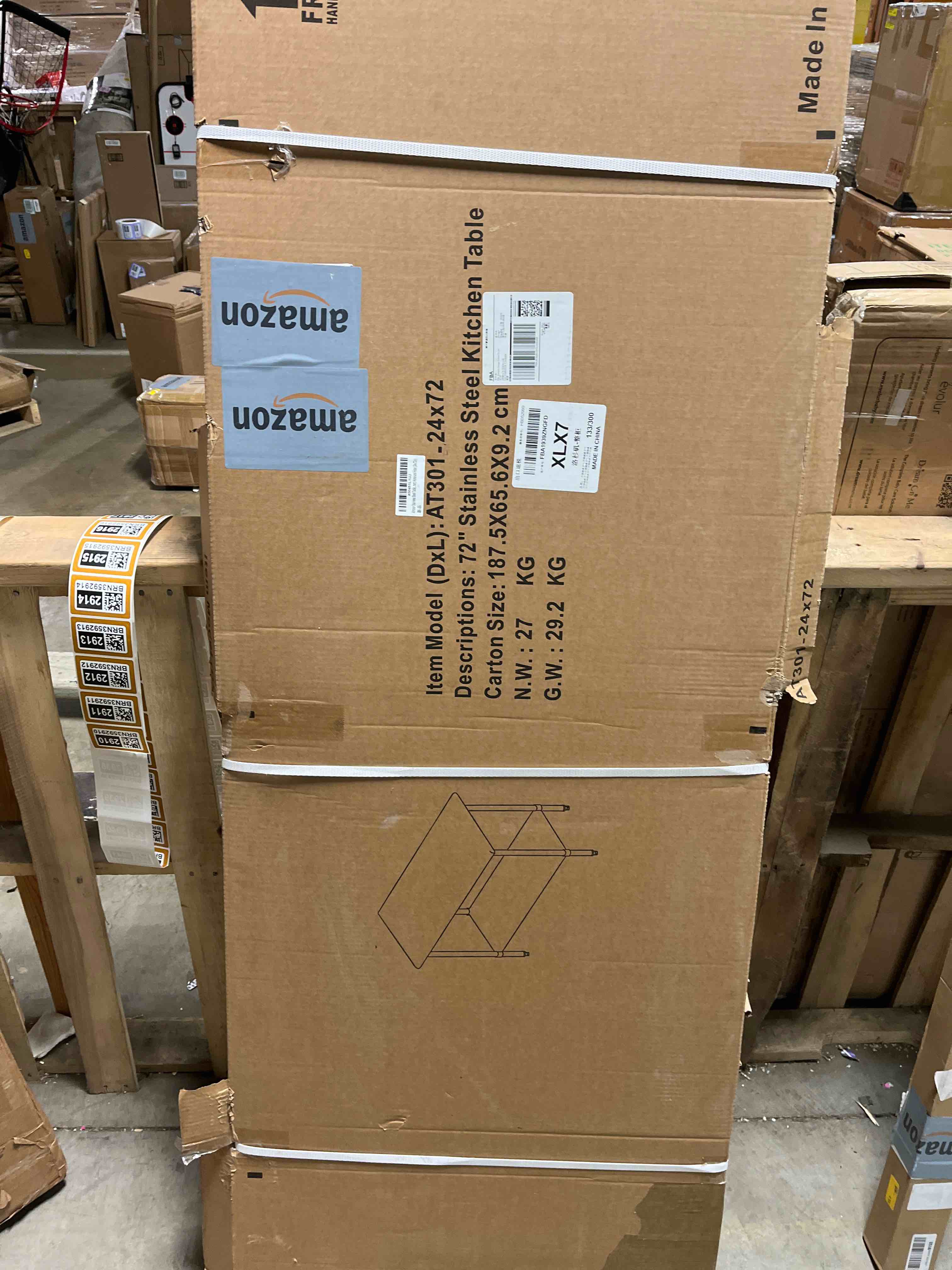 Condition photo showing New/Like New for HARDURA Stainless Steel Table Prep & Work Table 24 x 72 Inches NSF Heavy Duty Commercial with Undershelf and Backsplash for Restaurant Kitchen Home and Hotel 24" x 72"