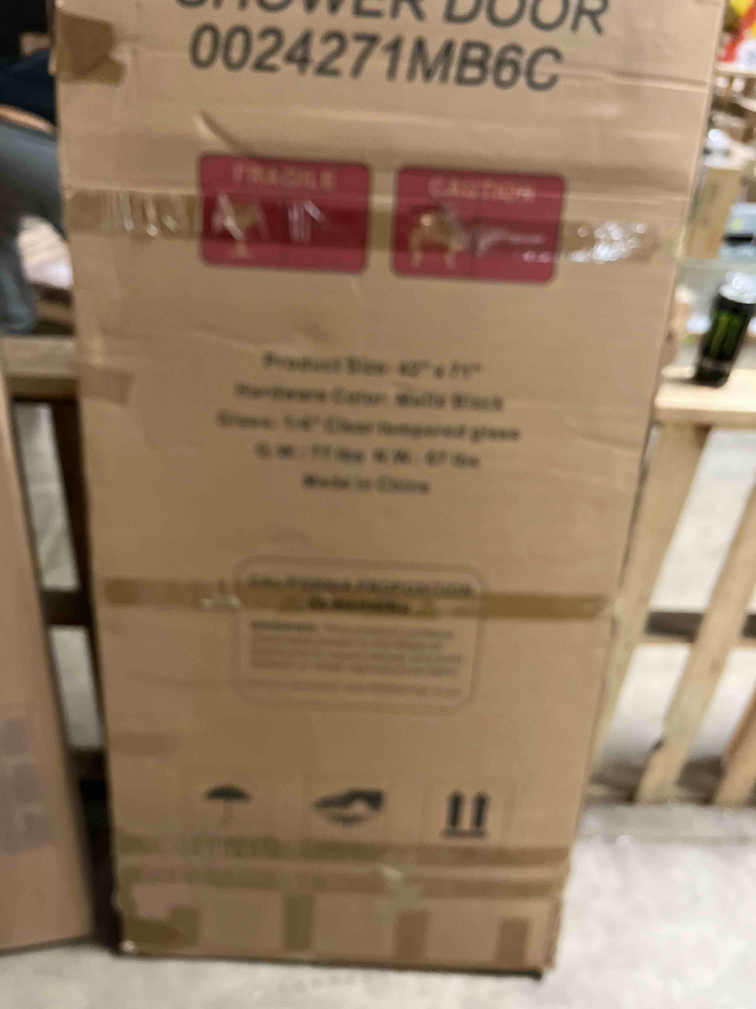 Condition photo showing New/Like New for 38-42" W x 71" H Pivot Glass Shower Door, Pivot Shower Door with 1/4"(6mm) Clear Glass,Matte Black