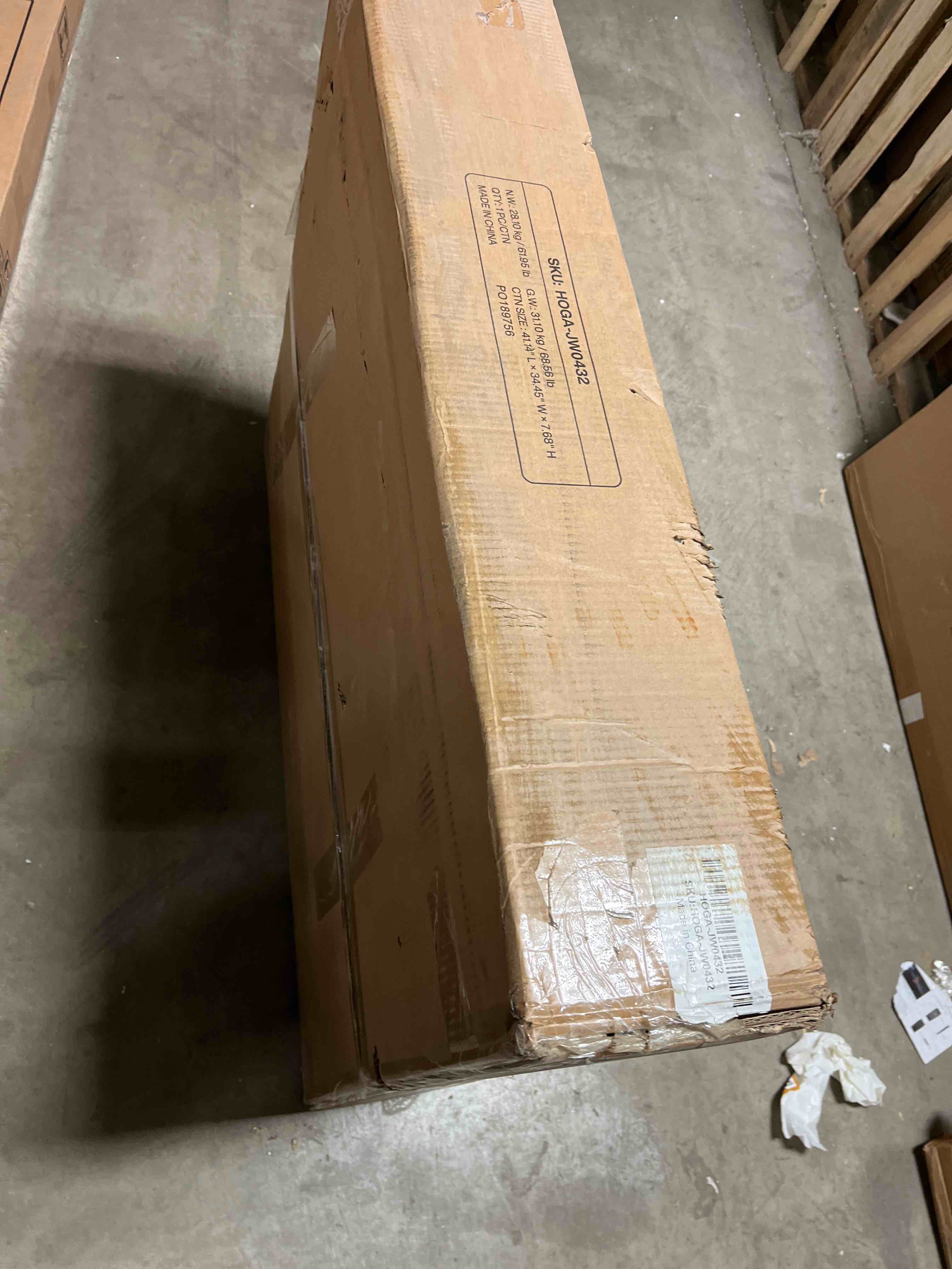 Condition photo showing New/Like New for Tribesigns Farmhouse Dining Table for 6 People, 70.8-Inch Rectangular Wood Dining Table, Rustic Kitchen Table with Heavy Duty Metal Legs for Dining Room (Brown/White)