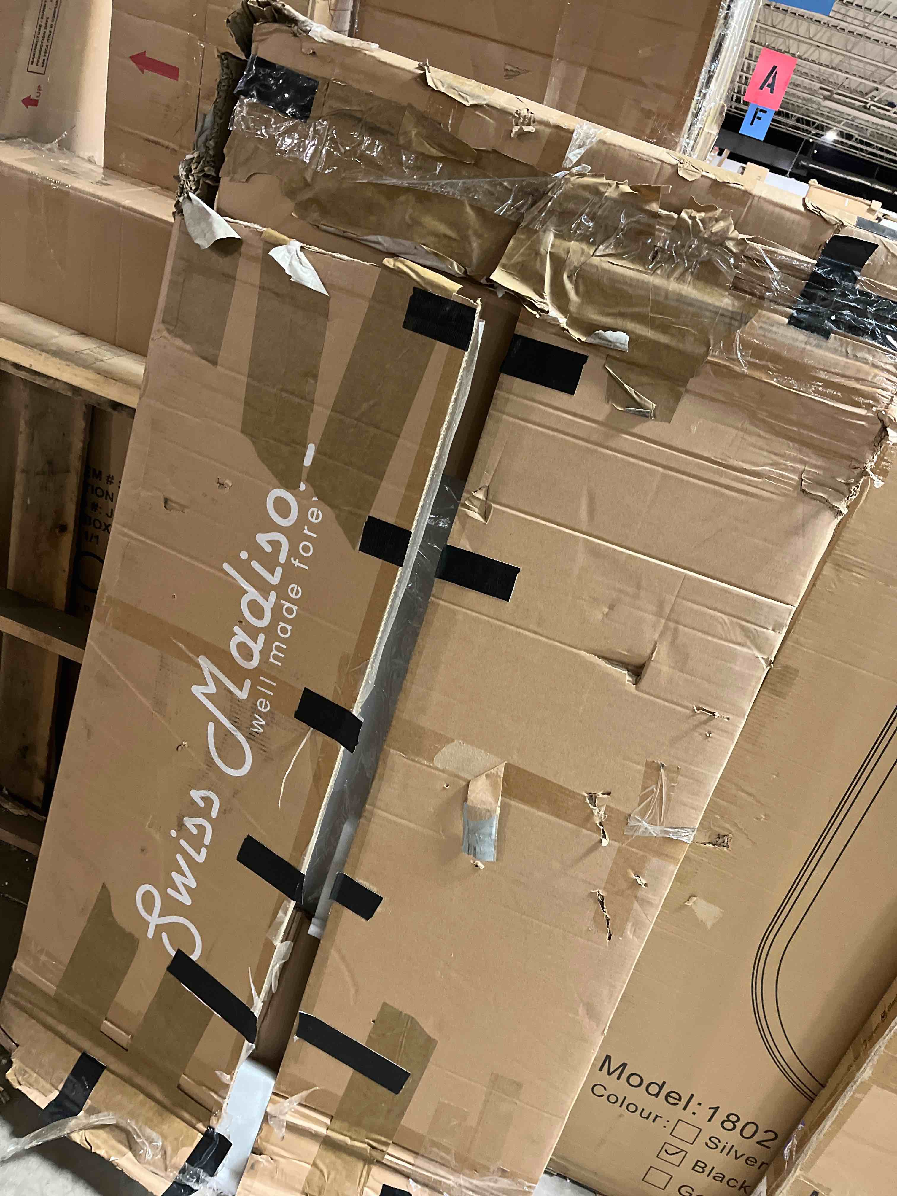 Condition photo showing As Is for Carre 48" x 36" Acrylic White, Single-Threshold, Left Drain, Shower Base(Has a crack)