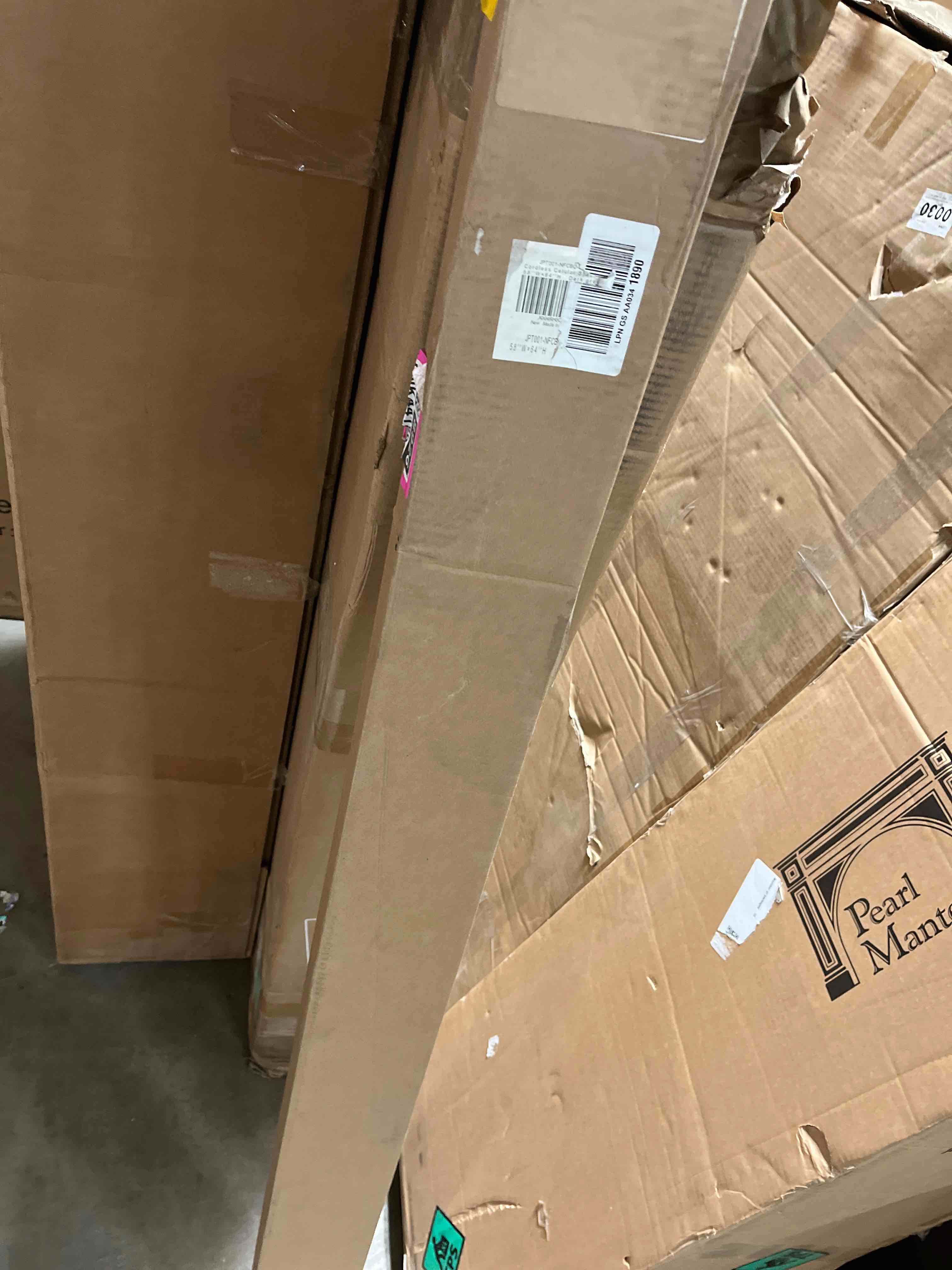 Condition photo showing New/Like New for DEZ FURNISHINGS QCLG580480 Cordless Light Filtering Cellular Shade, 58W x 48H Inches, Gray Cloud