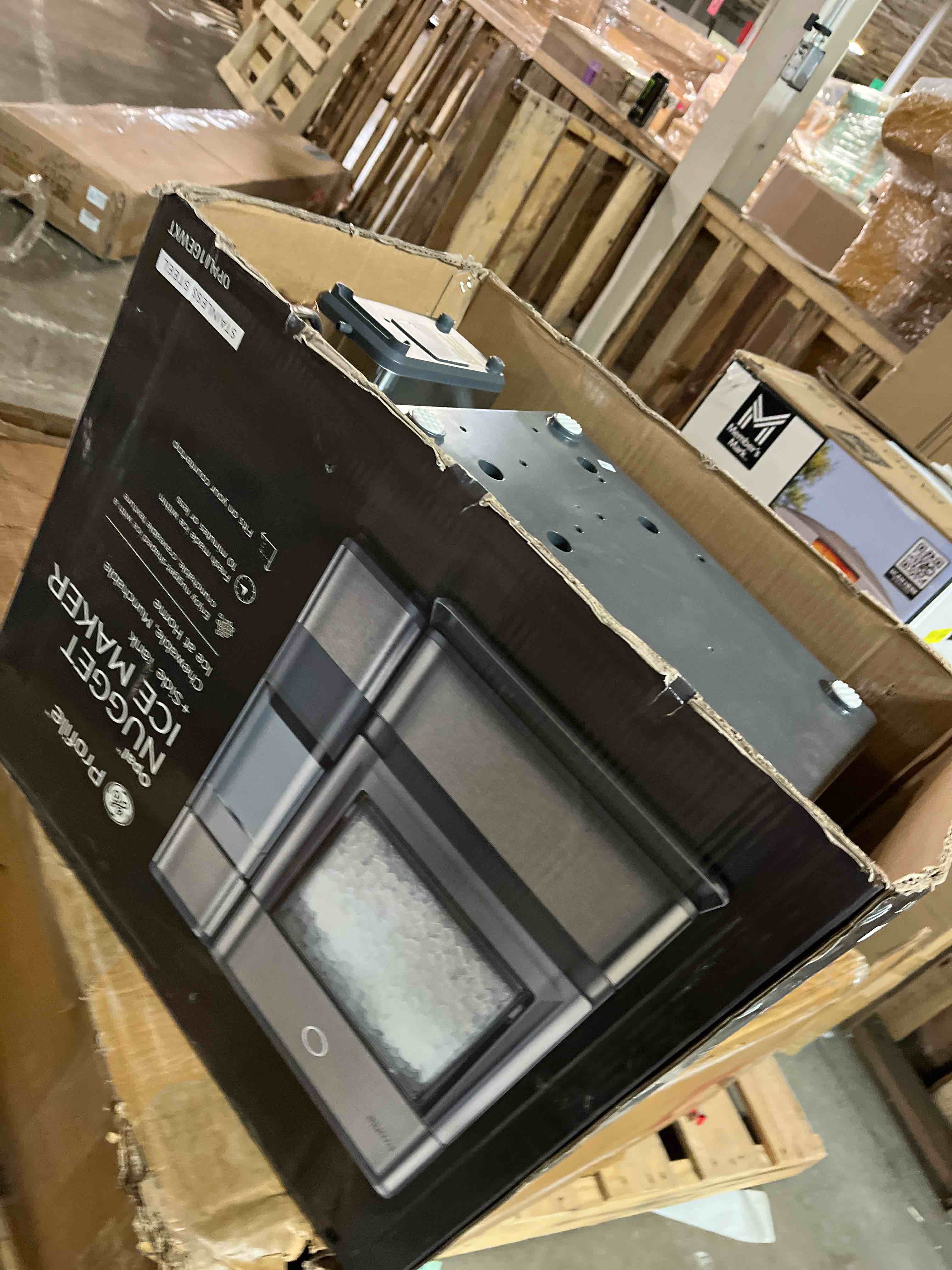 Condition photo showing As Is for GE Profile Opal 2.0 Ultra Nugget Ice Maker with Side Tank and Scale Inhibiting Filter, Scoop Included, 38 lbs in 24 Hours, Pellet Ice Machine with WiFi & Smart Connected, Stainless Steel(Open box )