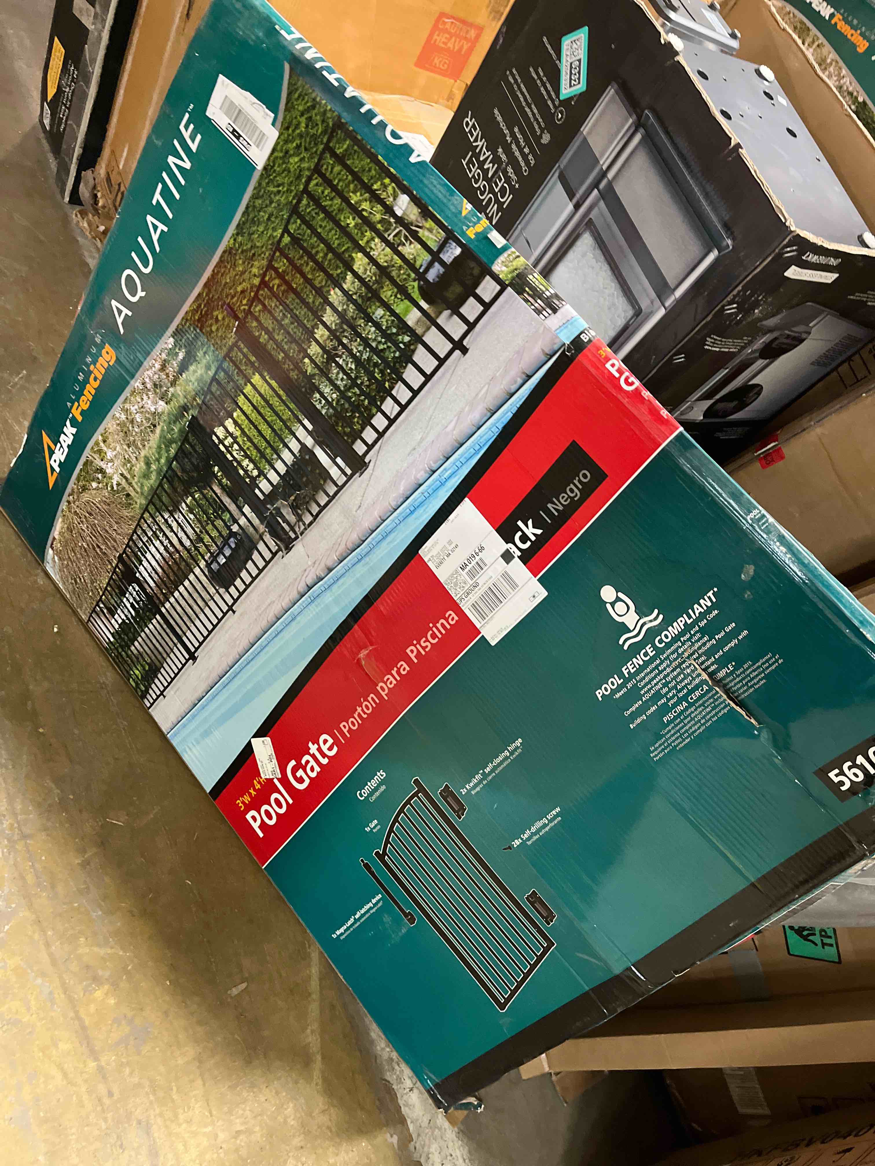 Condition photo showing New/Like New for Aquatine 3 ft. x 4 ft. Black Aluminum Fence Pool Gate