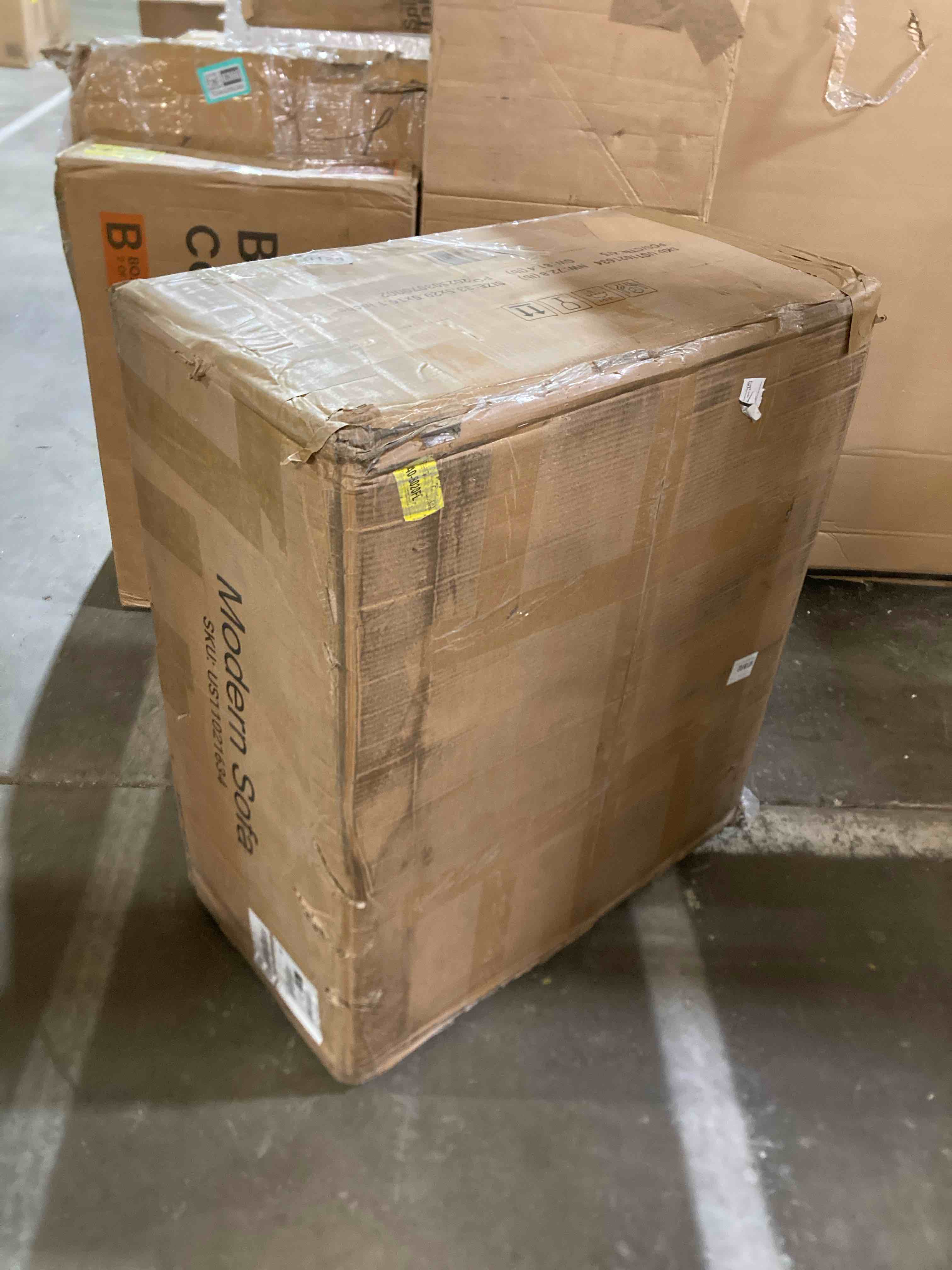 Condition photo showing New/Like New for Kaneki 6 Piece Slipcovered Cordur Sofa Grey 