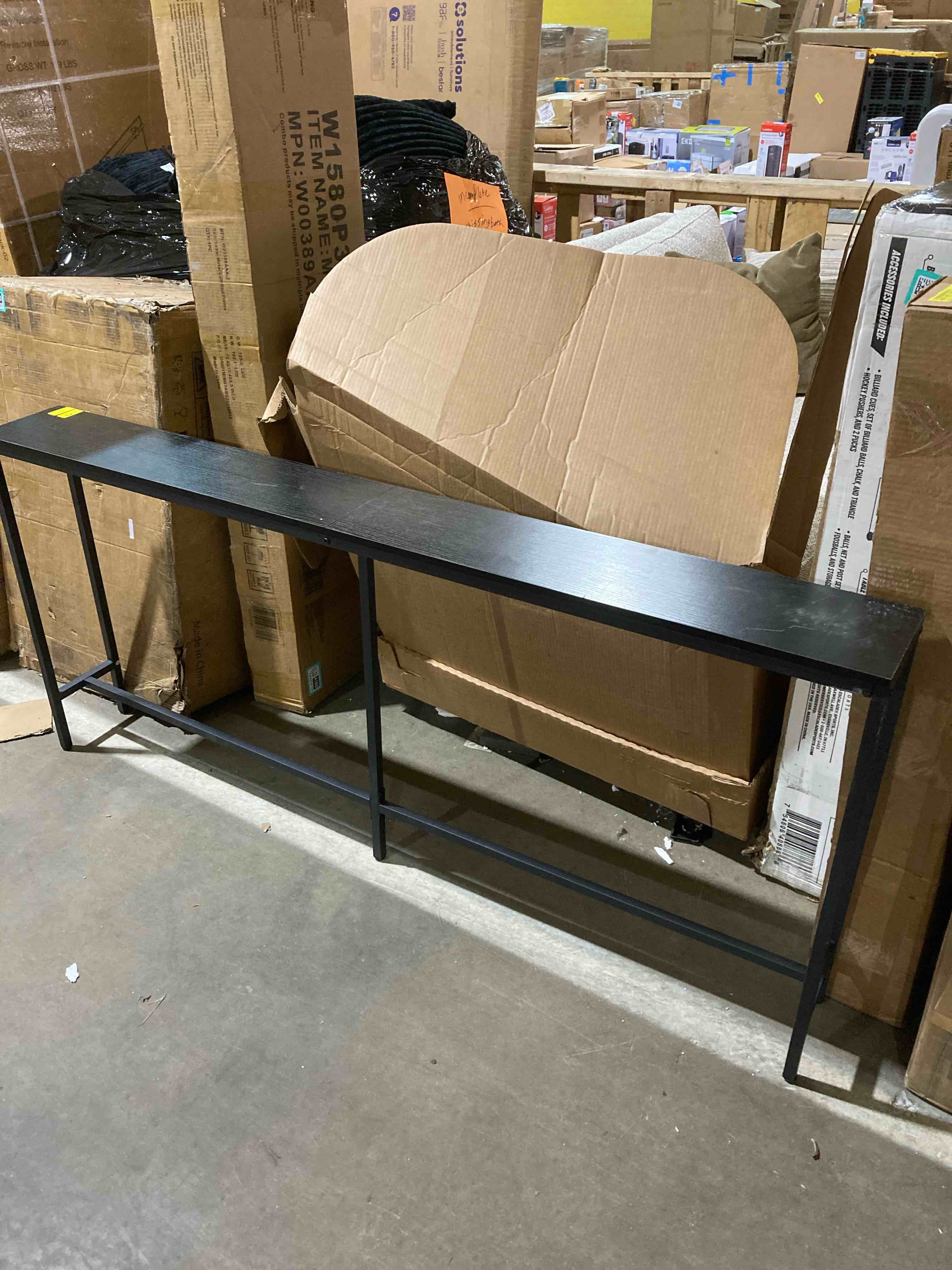 Condition photo showing New/Like New for Black Long Sofa Table 