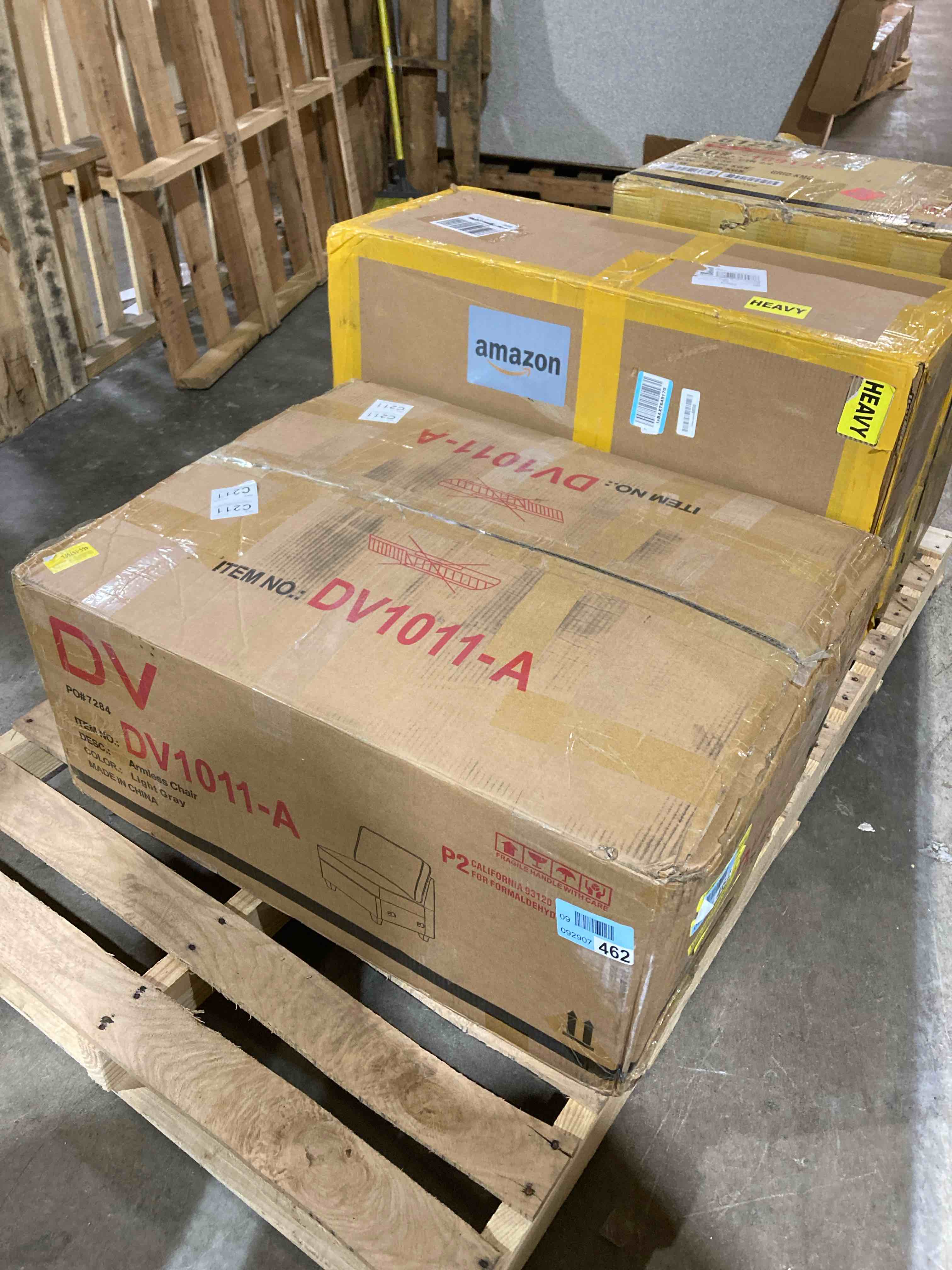 Condition photo showing New/Like New for Armless Chair Light Grey 