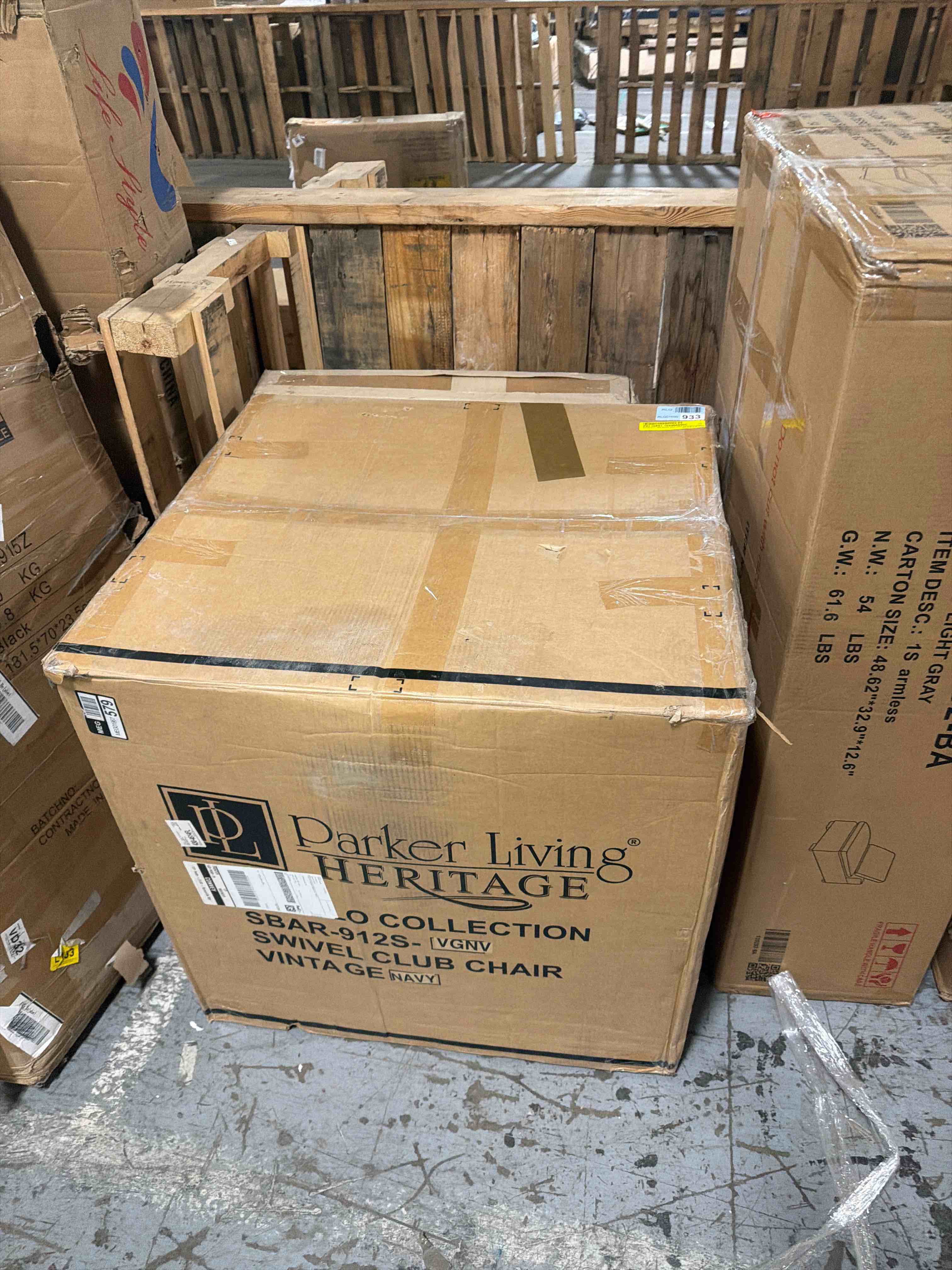 Condition photo showing New/Like New for Azurdee Grain 100% Genuine Italian Leather Swivel Barrel Chair