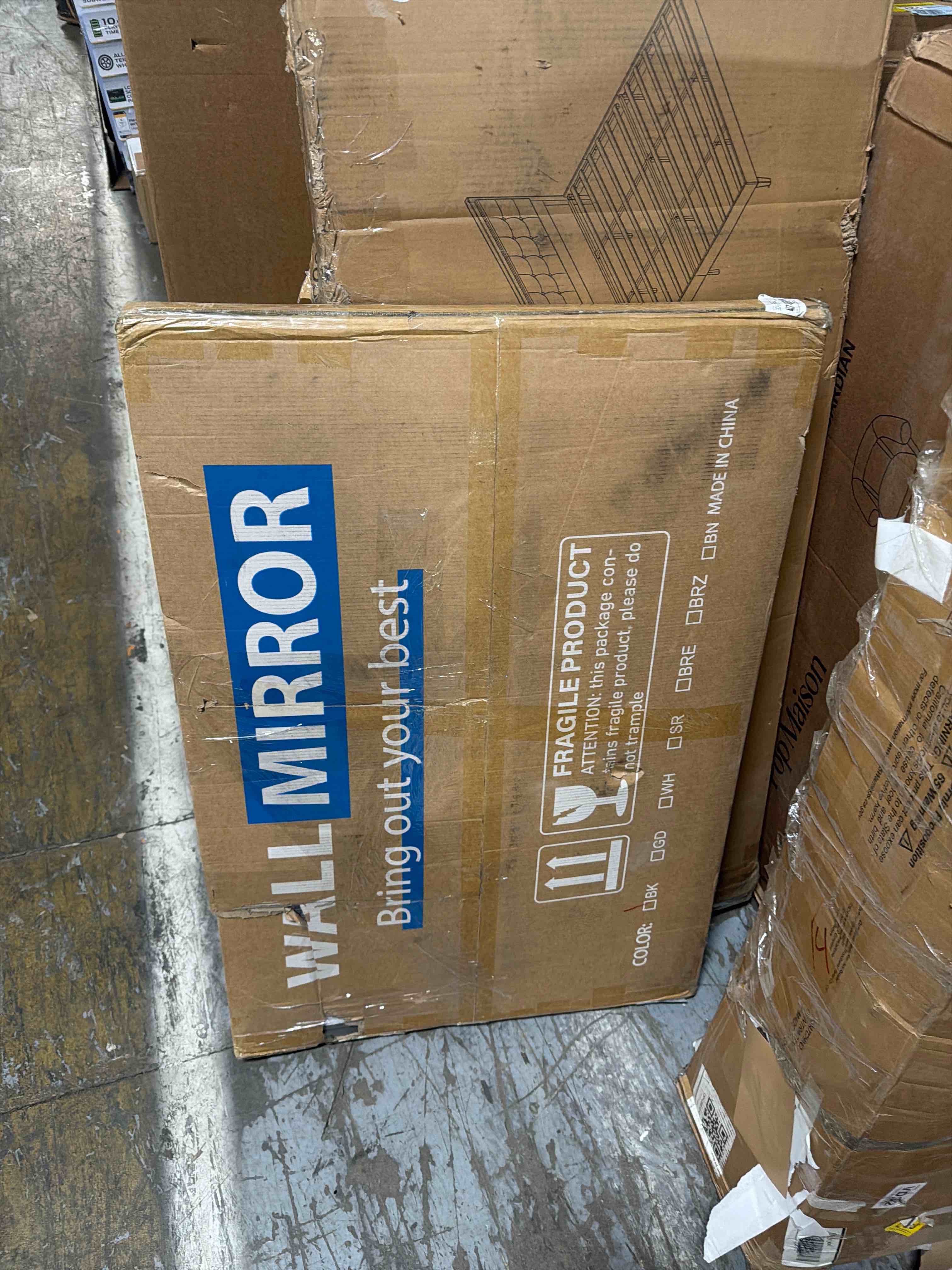 Condition photo showing New/Like New for Wood Framed Mirror with Safety Backing Ideal for Bathroom / Vanity Mirror Ellis Collection