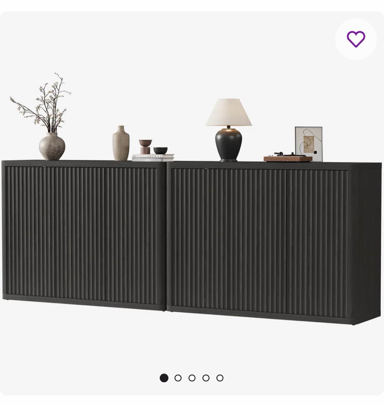 cesiro 46.65'' w sideboard with 3 fluted doors and adjustable shelves (set of 2)